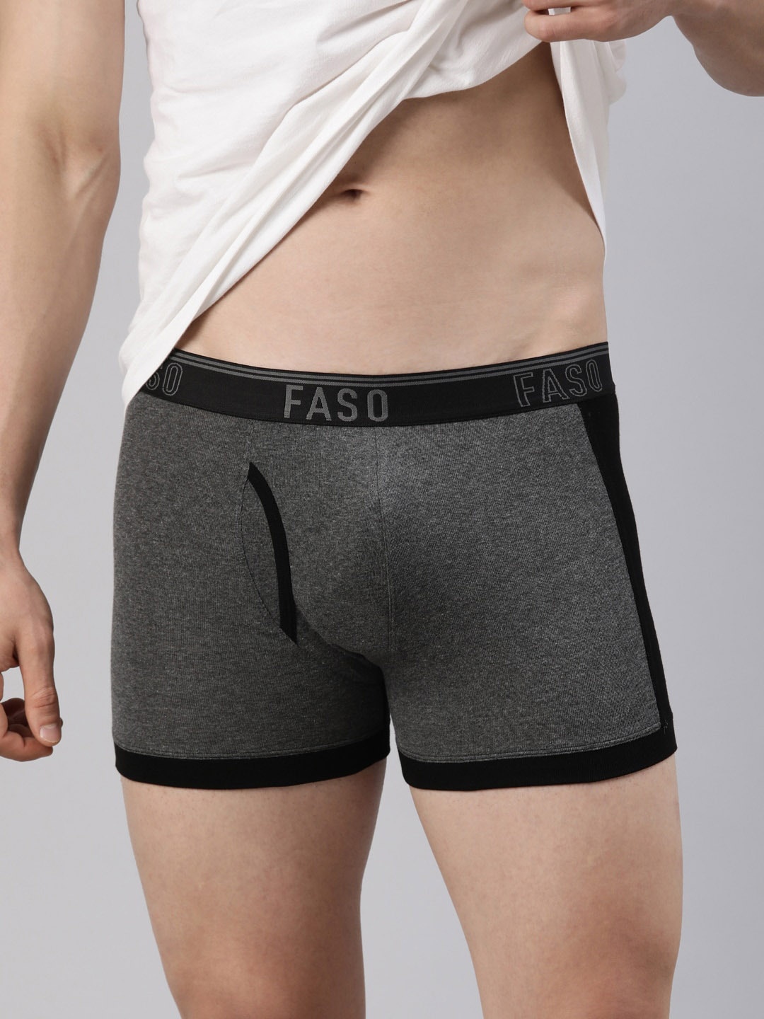 

FASO Ultrasoft Breathability Cotton Trunks FA1506-SQ-BLACK