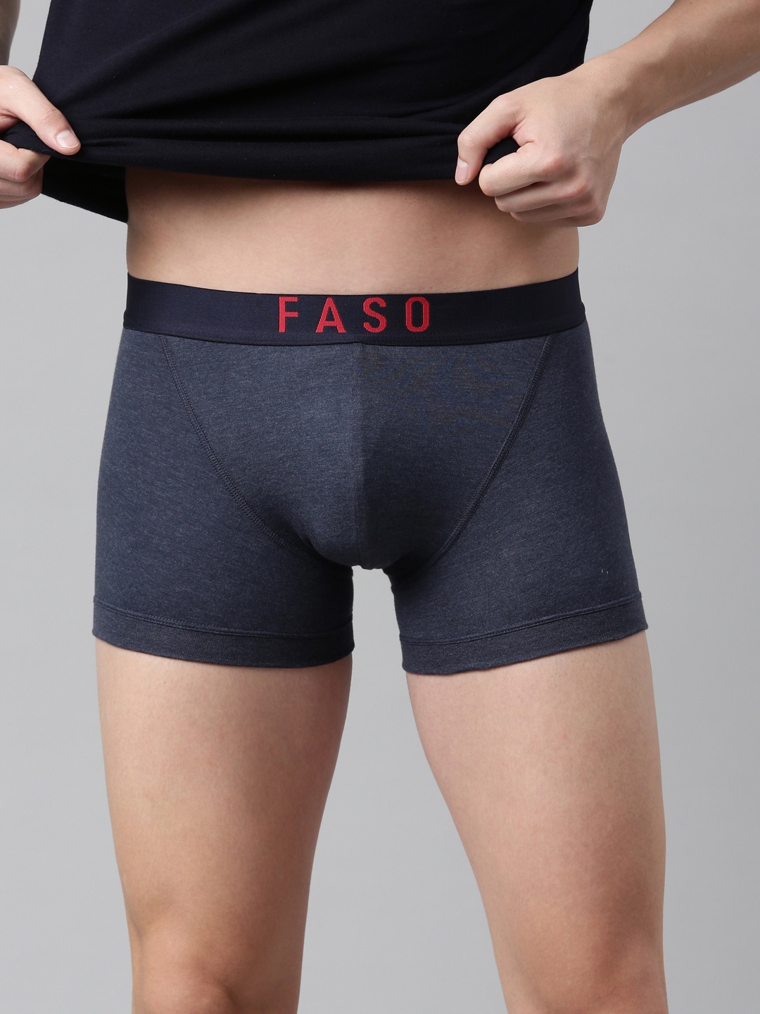 

FASO Printed Organic Cotton Trunks FS2006-SQ-NAVYMARL, Navy blue