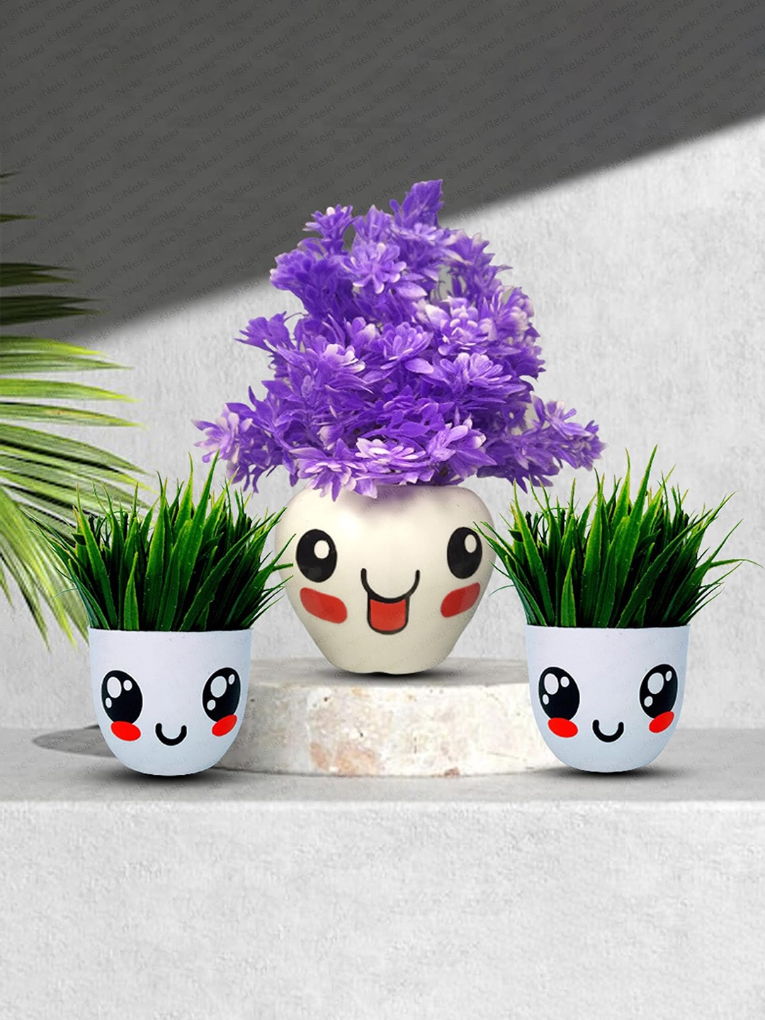 

NEKI Green & Purple 2 Pieces Artificial Flowers and Plants