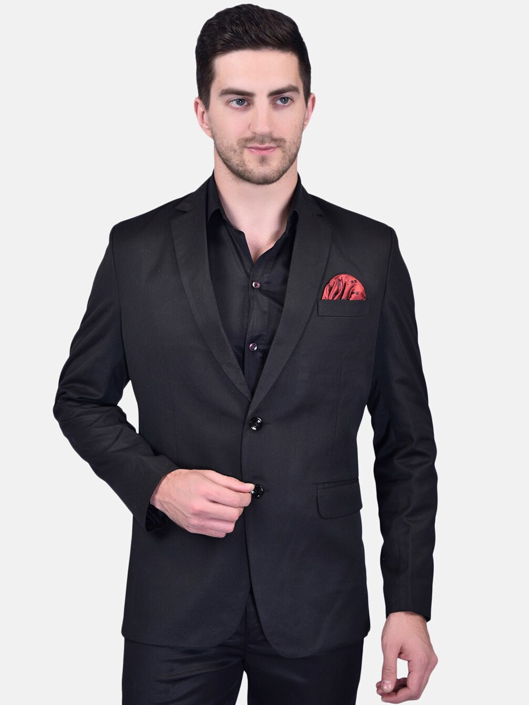 

PRINTCULTR Single Breasted Notched Lapel Formal Blazers, Black