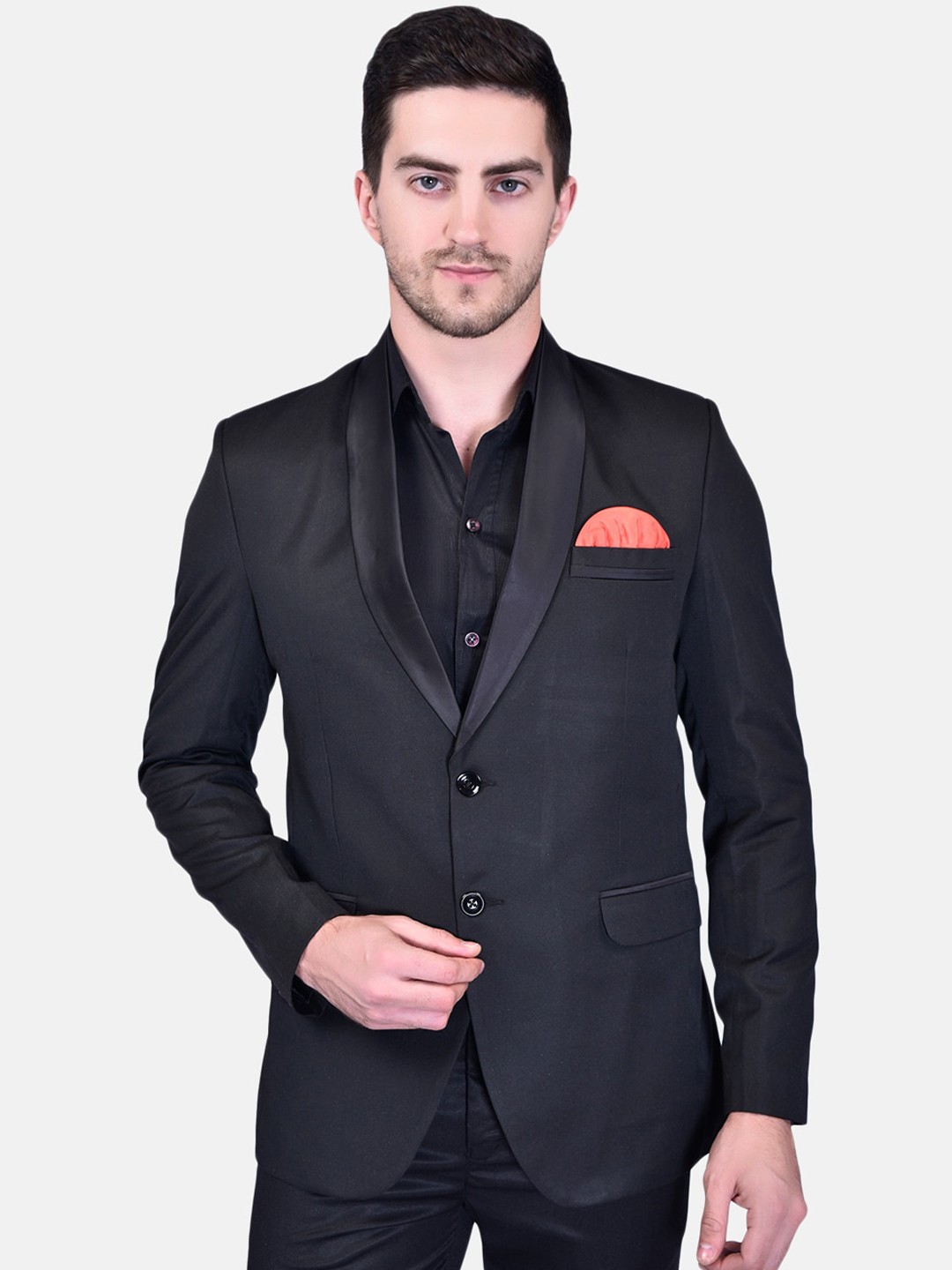 

PRINTCULTR Shawl Collar Single Breasted Blazers, Black