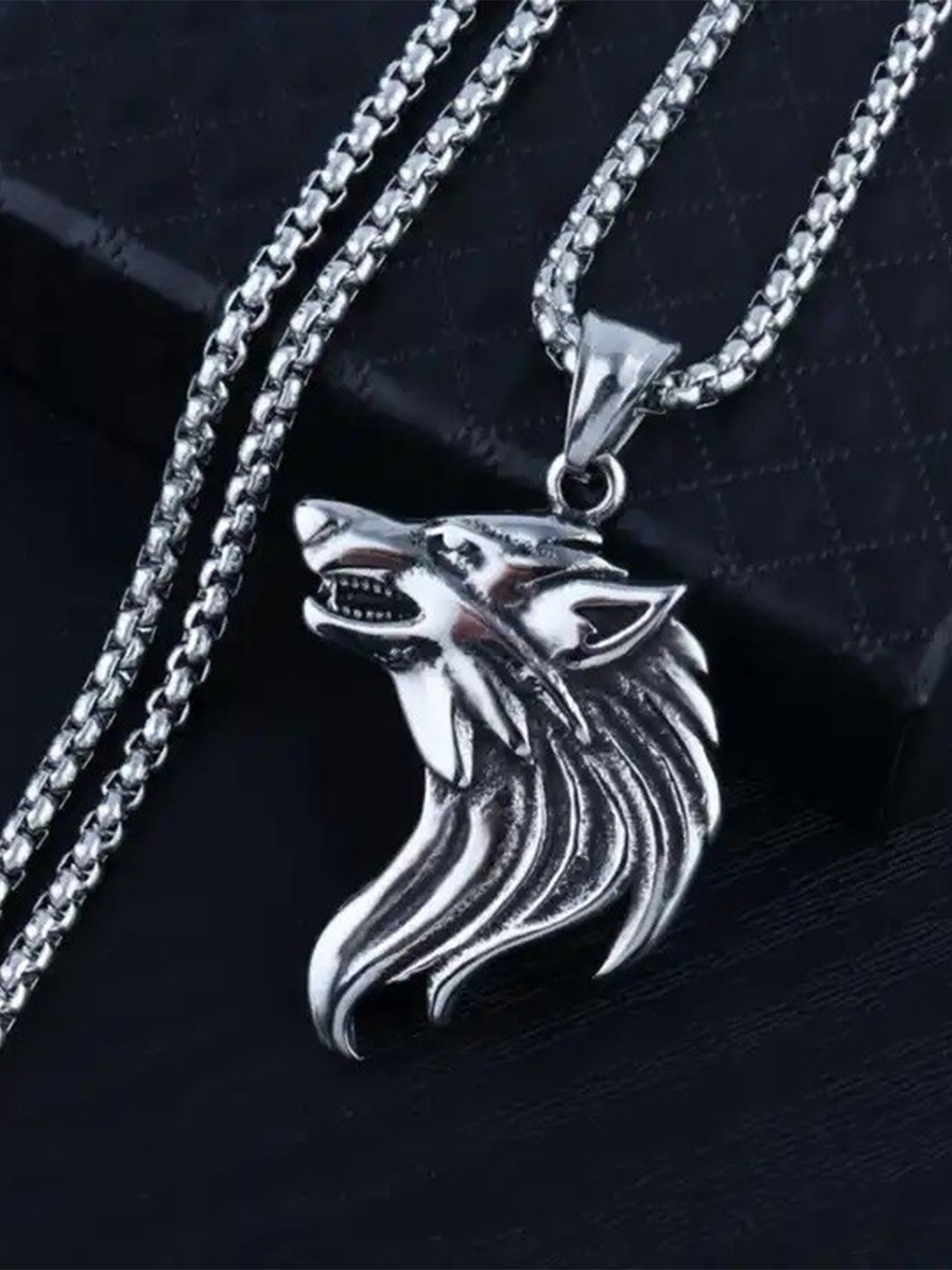 

MEENAZ Silver-Plated Oxidised Pendants With Chains