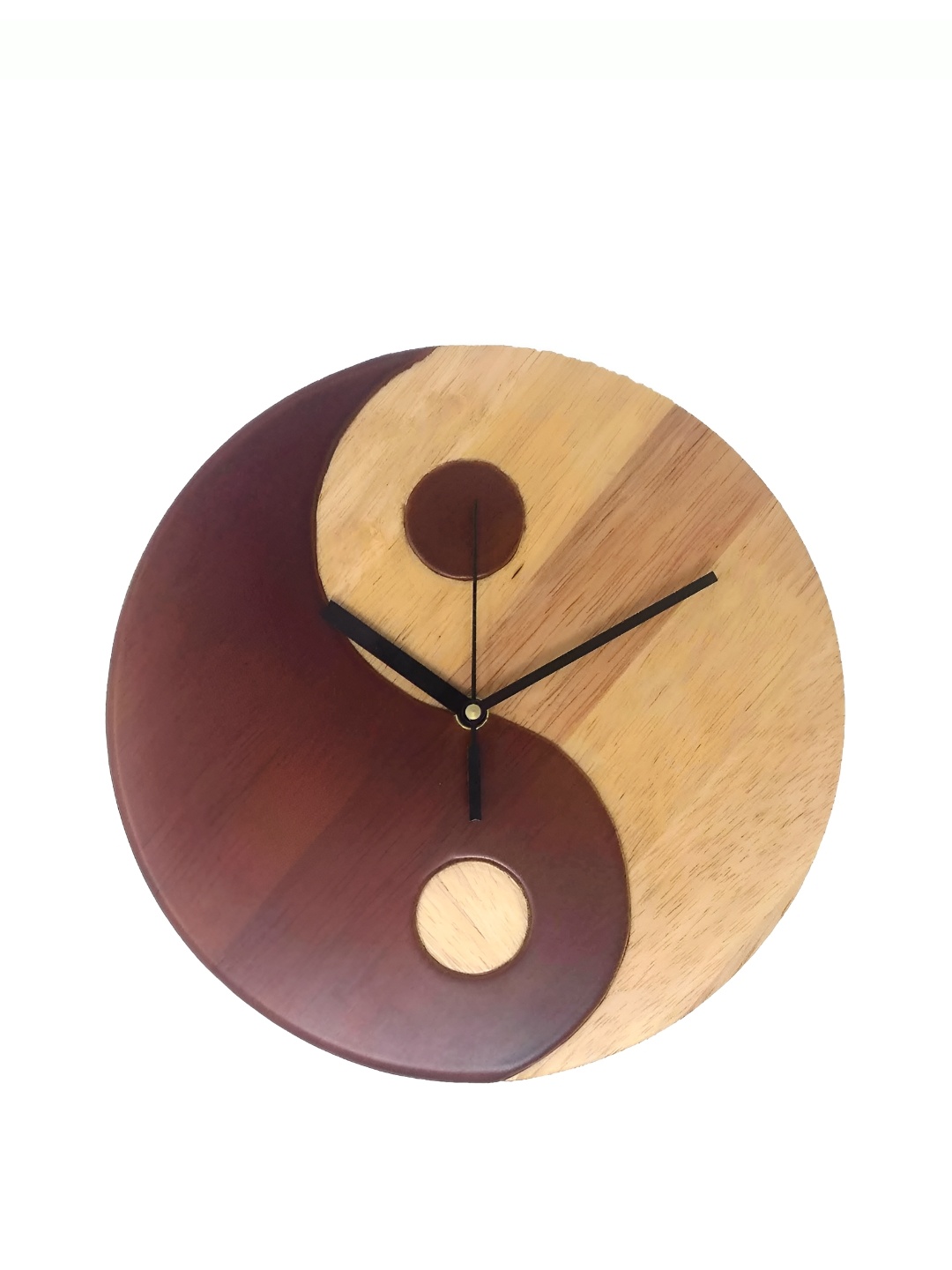 Crimson Knot Brown & Beige Colourblocked Round Contemporary Wall Clock