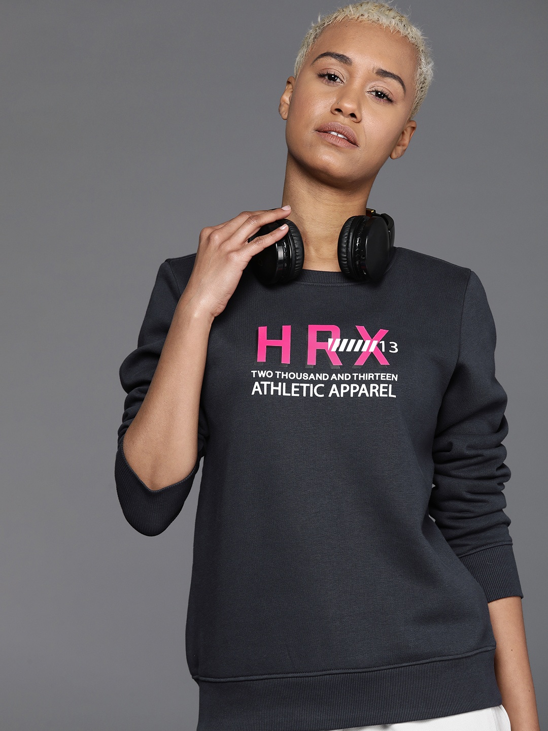 

HRX by Hrithik Roshan Printed Sweatshirt, Black