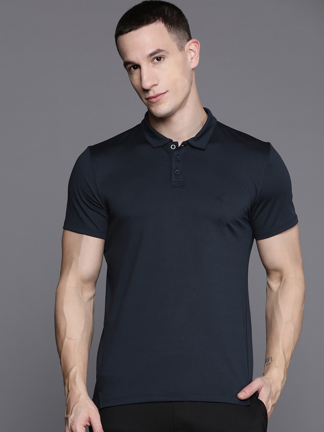 

HRX by Hrithik Roshan Men Polo Collar T-shirt, Navy blue
