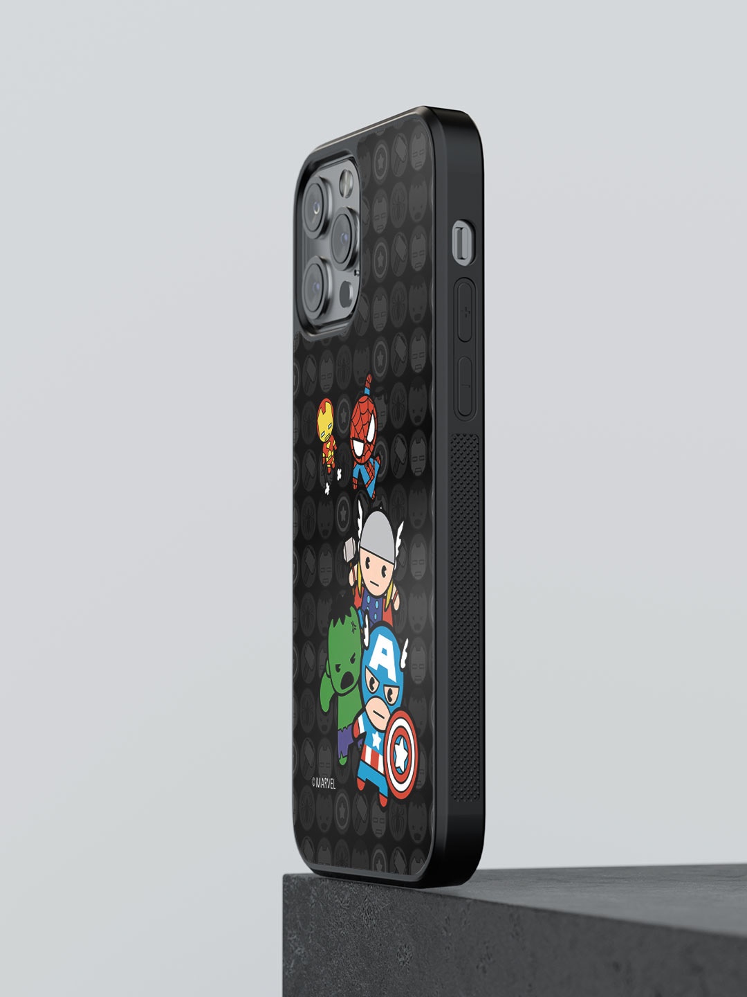 

macmerise Marvel Printed iPhone 12 Pro Max Phone Bumper Case Cover, Black
