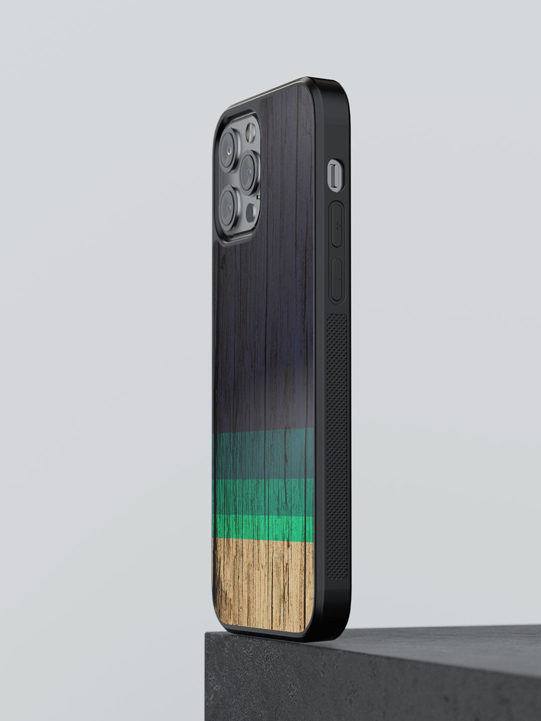 

macmerise Wood Stripes Printed iPhone 12 Pro Max Phone Bumper Case, Black