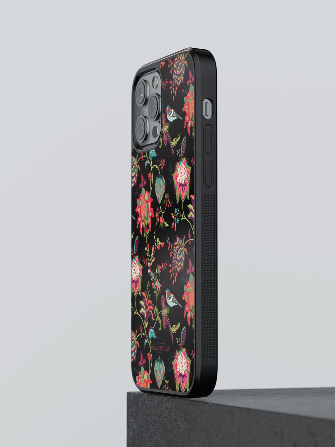 

macmerise Payal Singhal Chidiya Printed iPhone 12 Pro Max Phone Bumper Case, Black