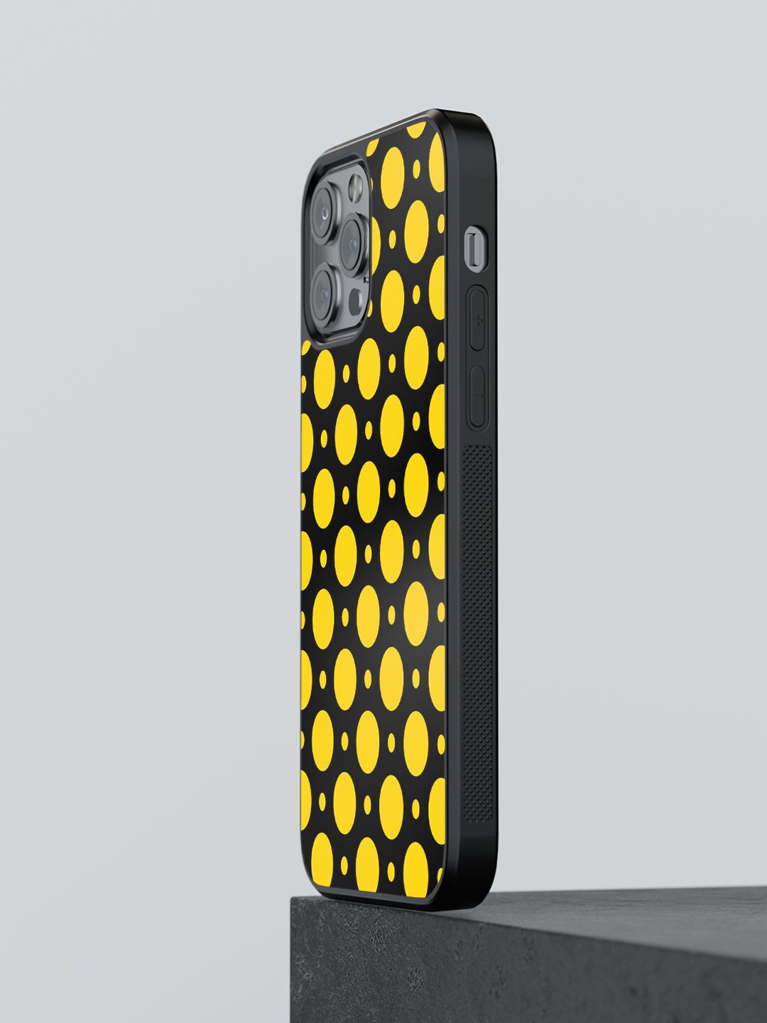 

macmerise Polka Dot Printed iPhone 12 Pro Max Phone Bumper Case, Black