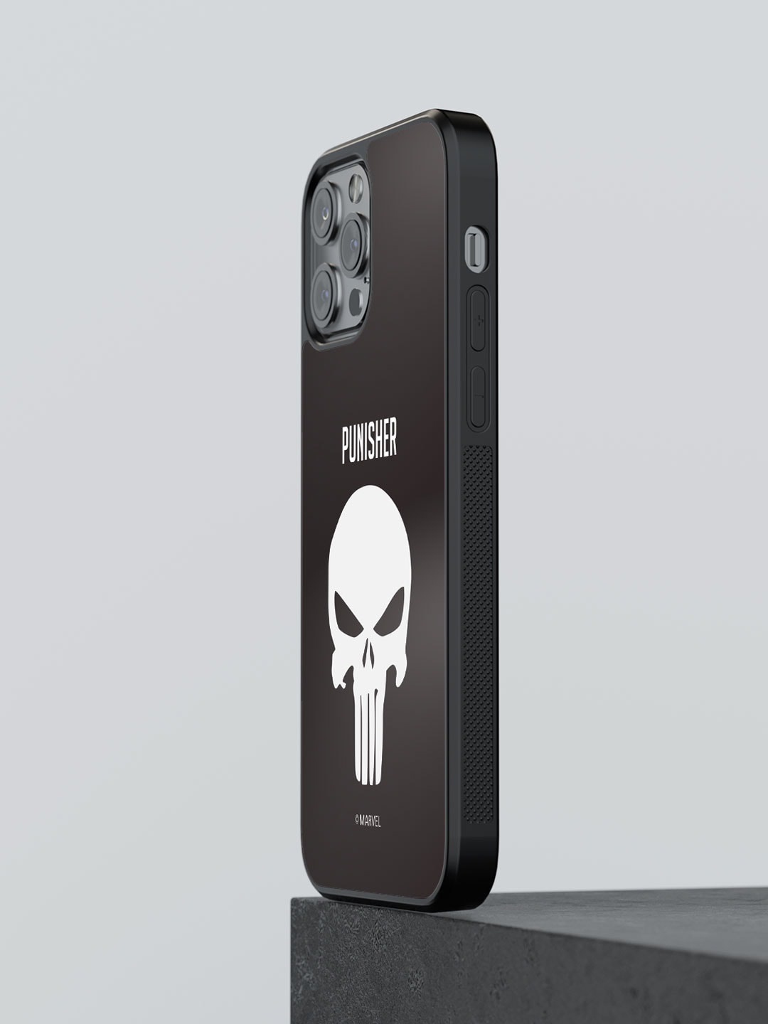 

macmerise Punisher Printed iPhone 12 Pro Max Phone Bumper Case, Black