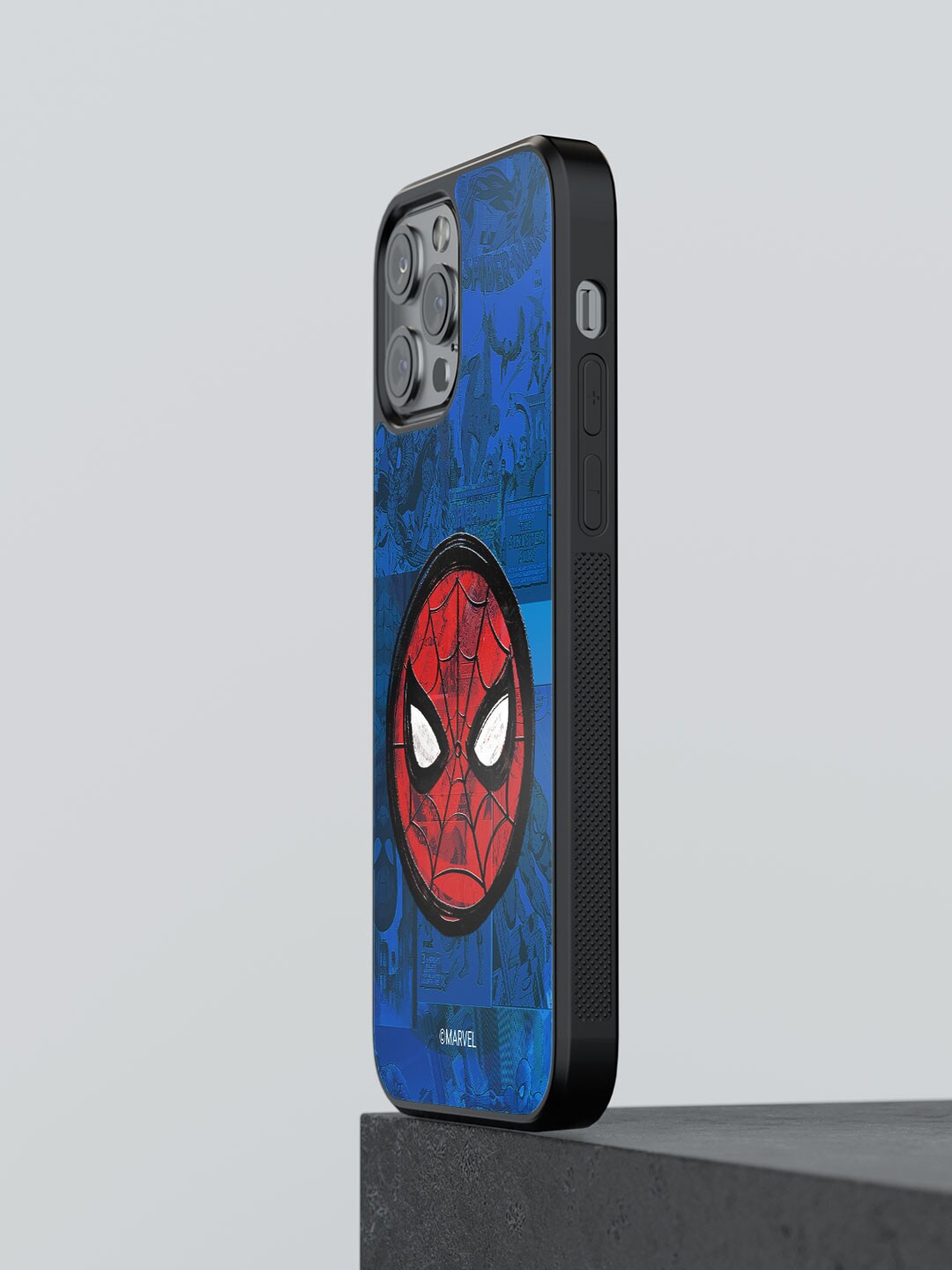 

macmerise Spider-Man Printed iPhone 12 Pro Max Phone Bumper Case, Blue