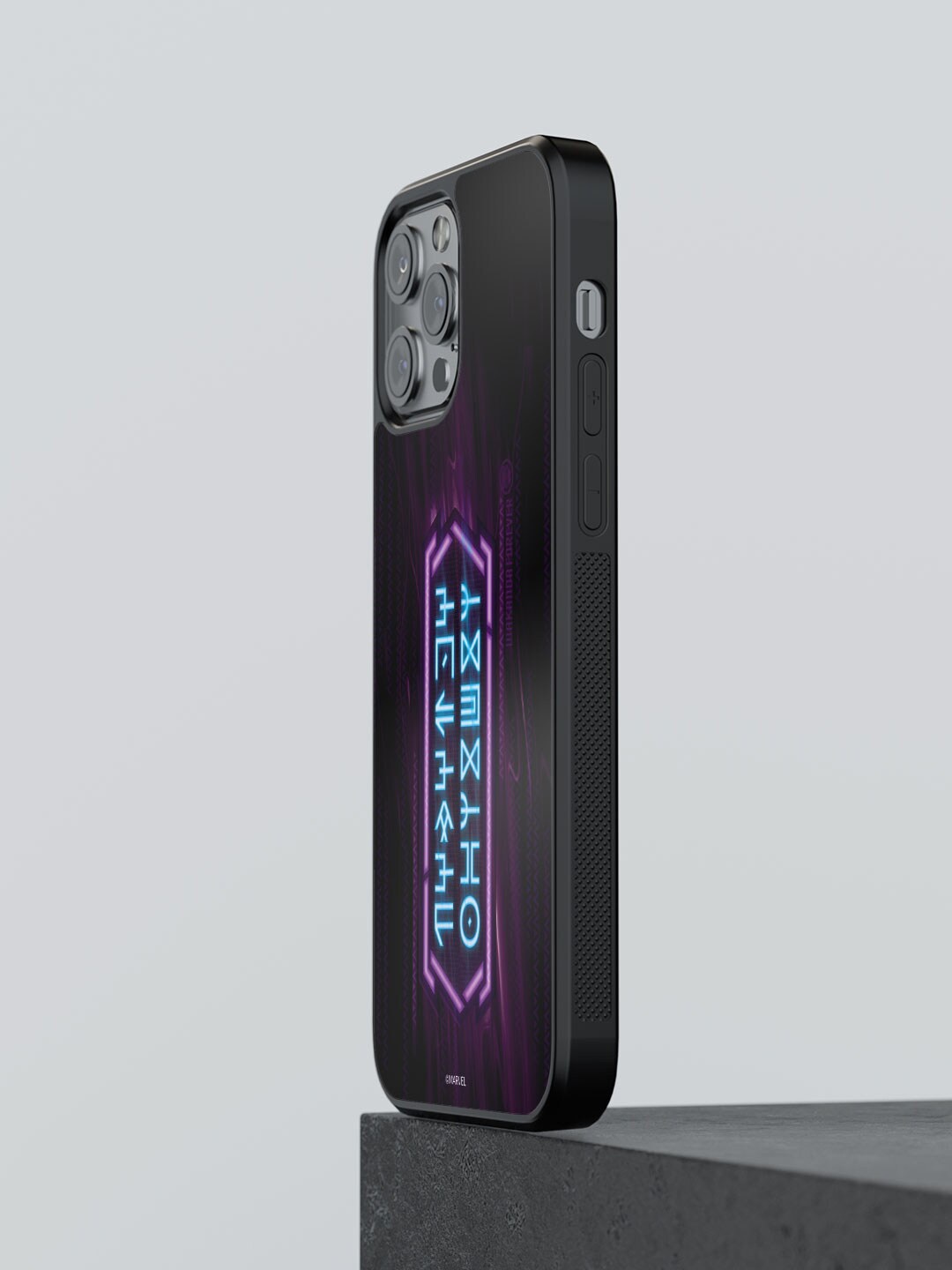 

macmerise Printed iPhone 12 Pro Max Phone Bumper Case, Black