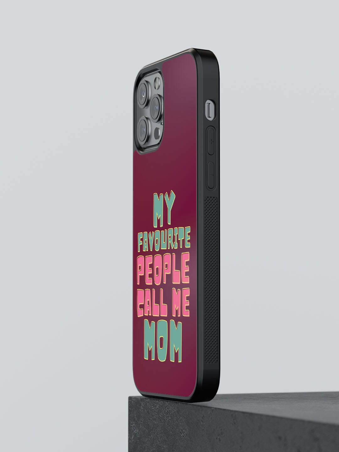 

macmerise Mom Favourite Printed iPhone 12 Pro Max Phone Bumper Case Cover, Maroon