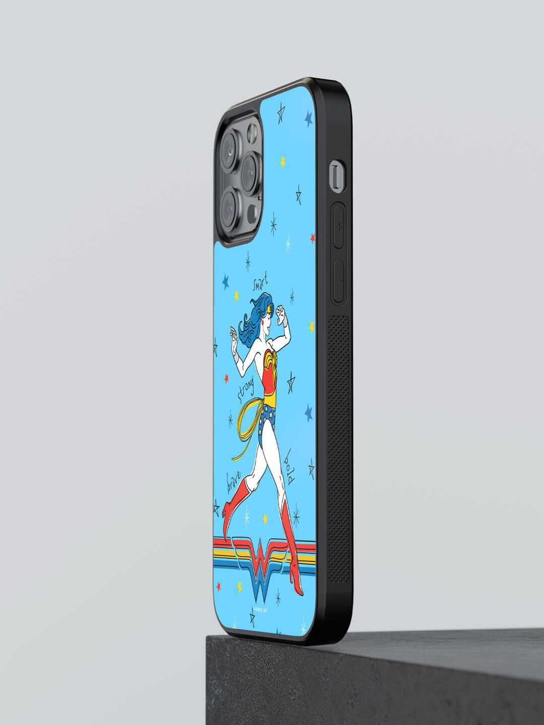 

macmerise Wonder Comic Printed iPhone 12 Pro Max Bumper Case Cover, Blue