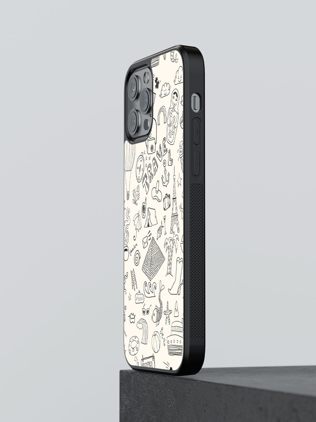 

macmerise Doodle Printed iPhone 12 Pro Max Phone Bumper Case, White