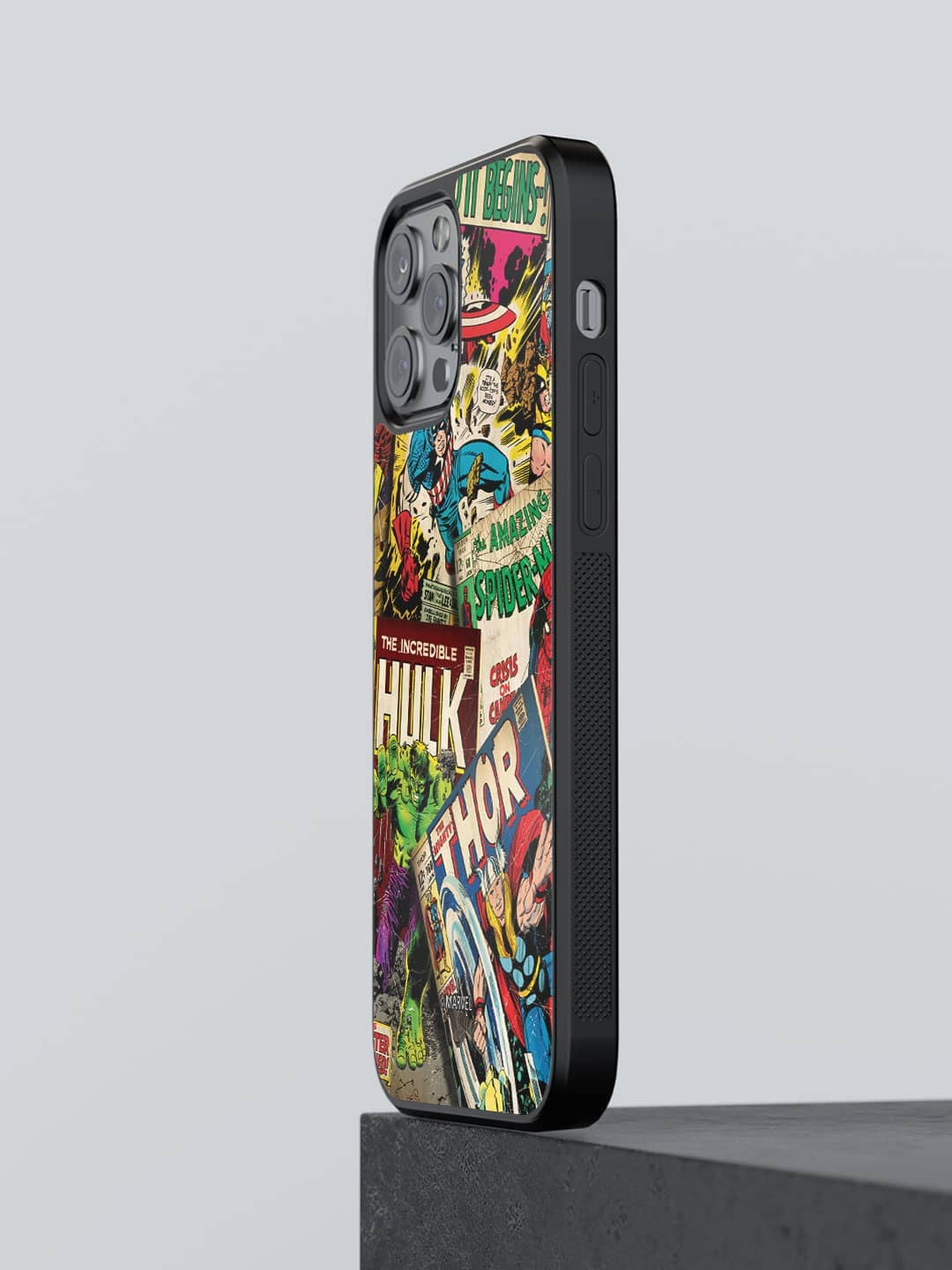 

macmerise Marvel Printed iPhone 12 Pro Max Phone Bumper Case, Black