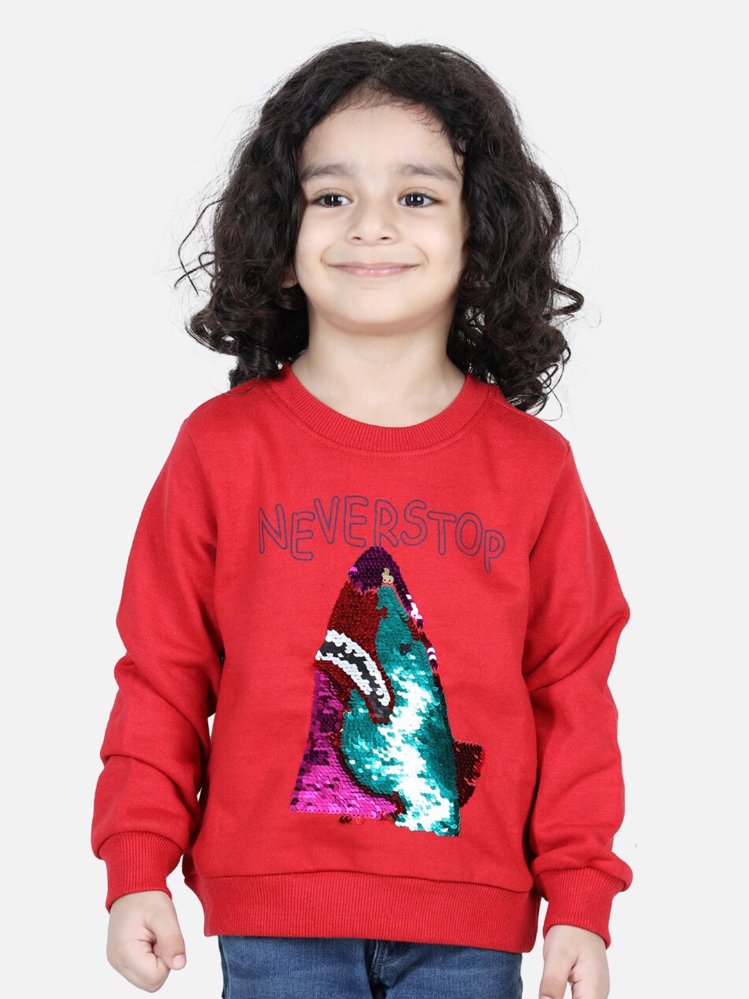 

BownBee Boys Embellished Cotton Sweatshirt, Red