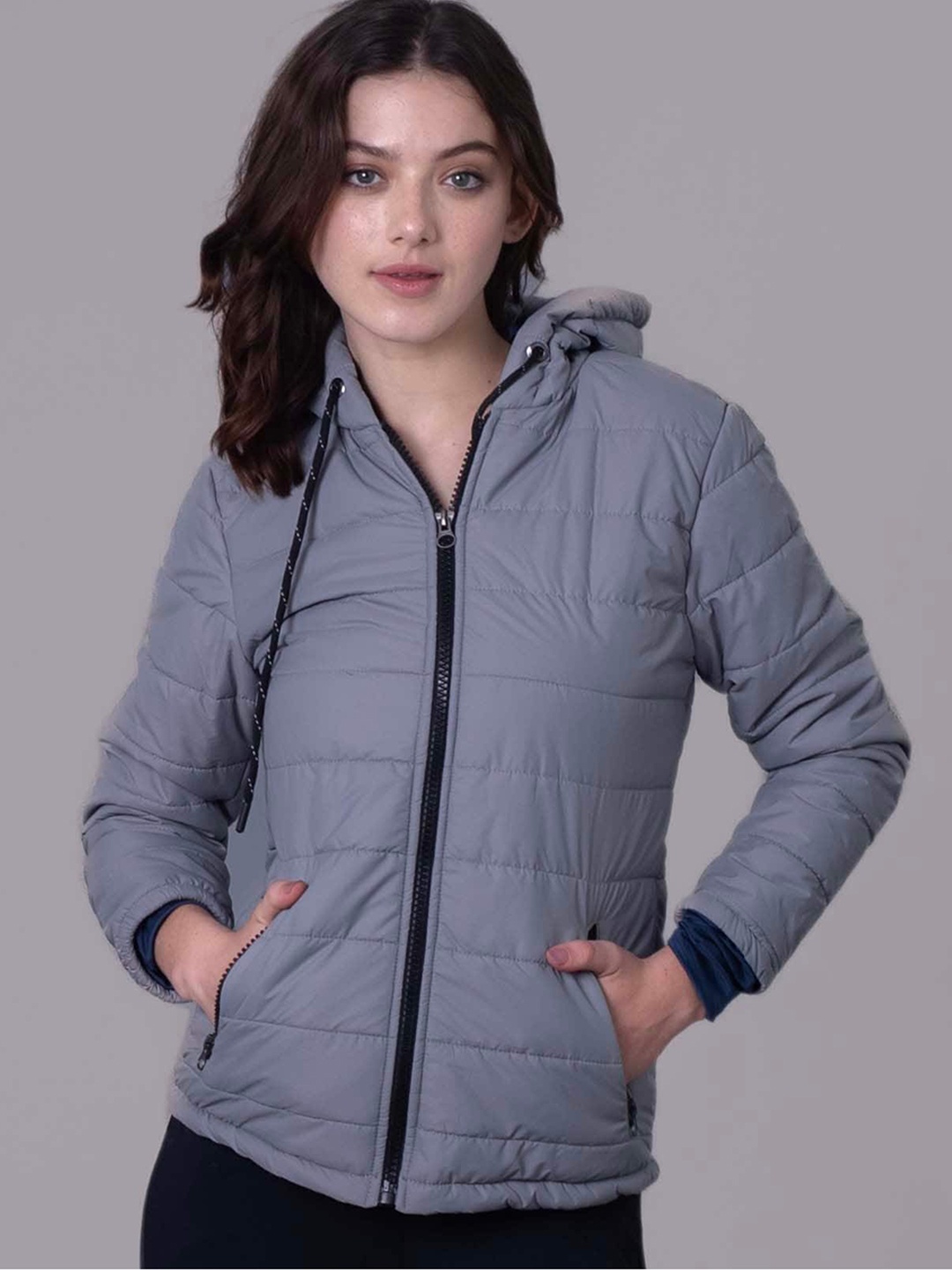 

Keepfit Hooded Puffer Jacket, Grey