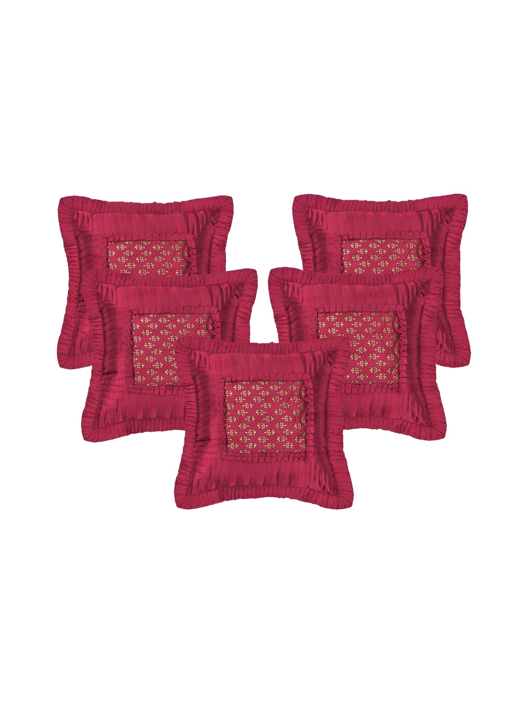 

Jaxmom Maroon 5 Pieces Satin Square Cushion Covers