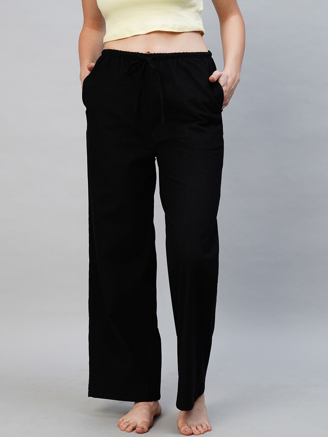 

DRAPE IN VOGUE Mid-Rise Corduroy Lounge Pant, Black