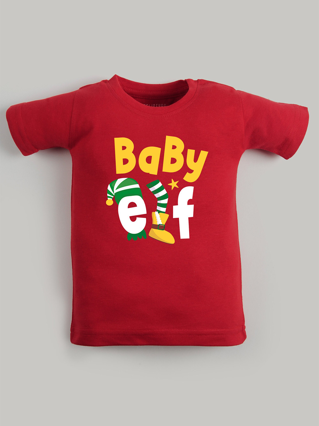 

FFLIRTYGO Kids Typography Printed Round Neck Pure Cotton T-shirt, Red