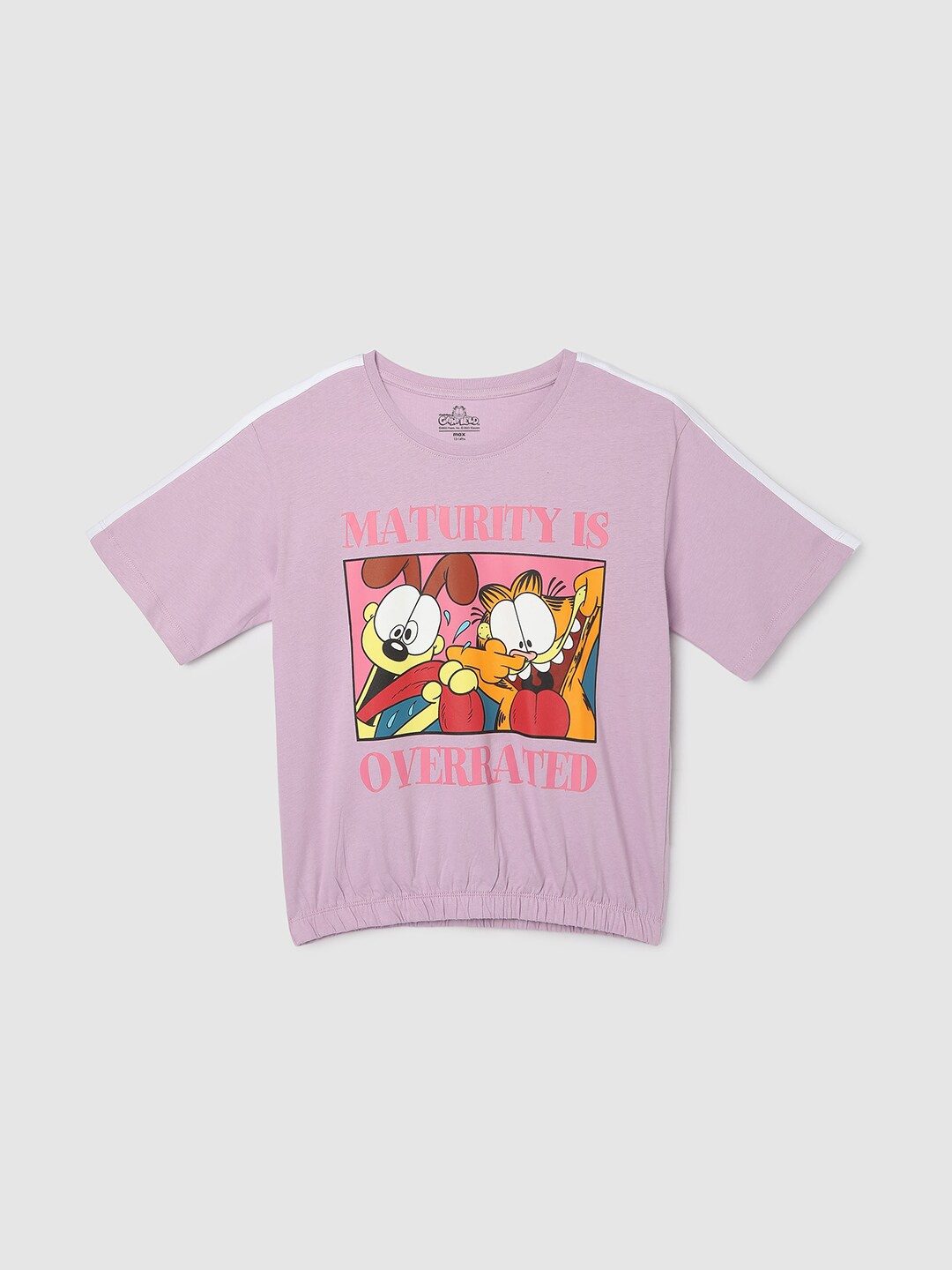 

max Girls Graphic Printed Cotton T-Shirt, Purple