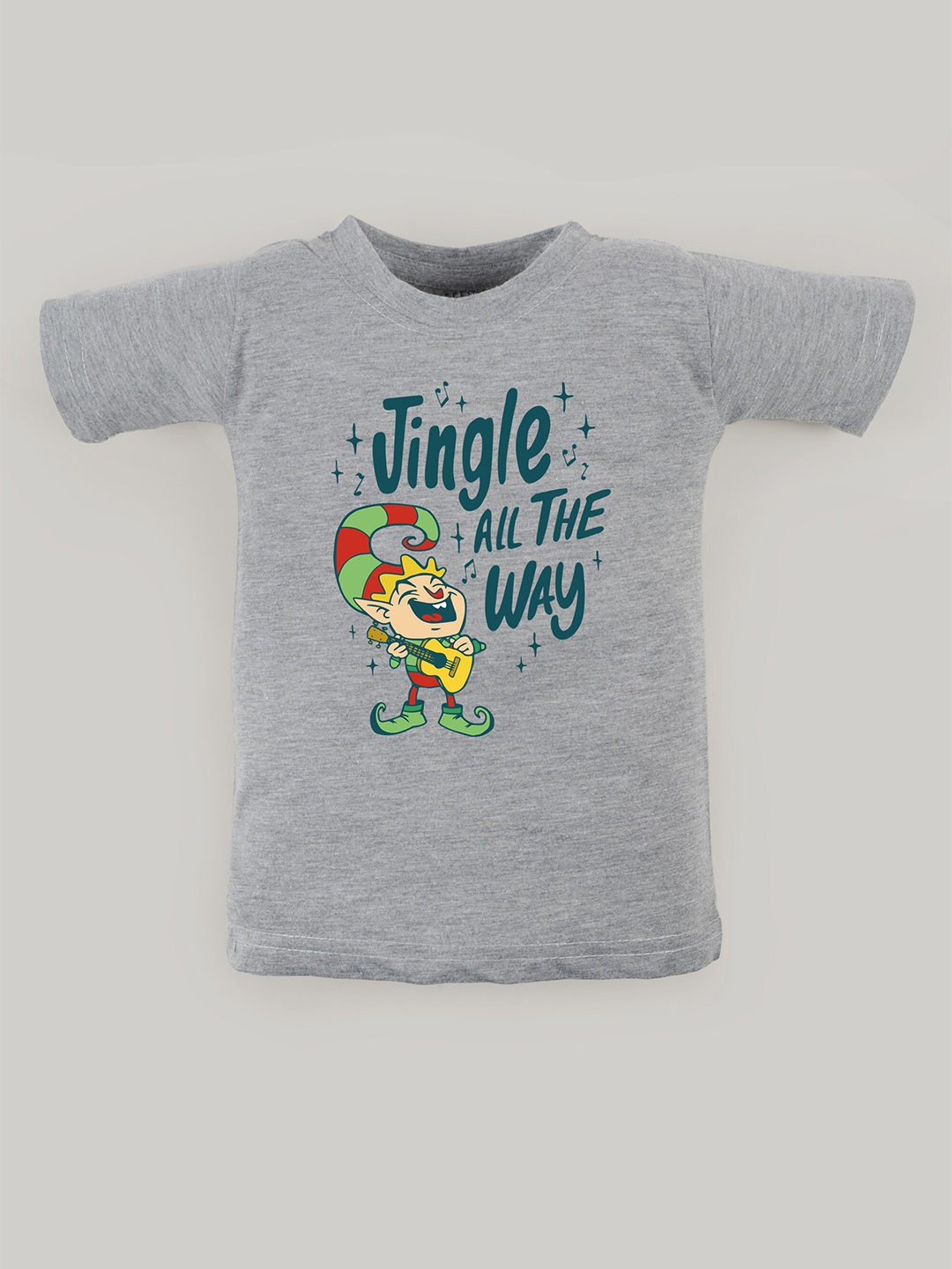 

FFLIRTYGO Kids Typography Printed Pure Cotton T-shirt, Grey