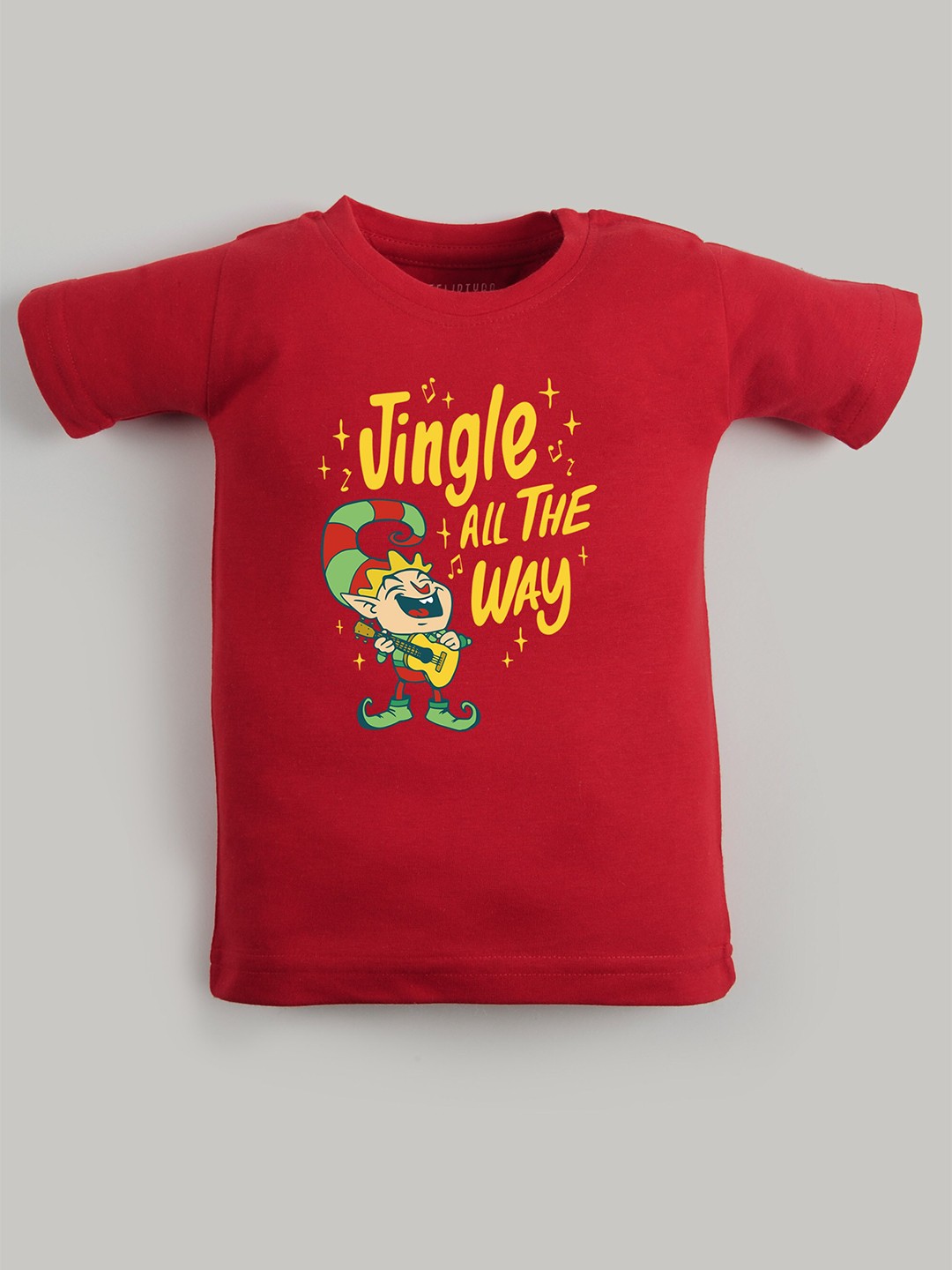 

FFLIRTYGO Kids Christmas Special Printed Pure Cotton T-shirt, Red