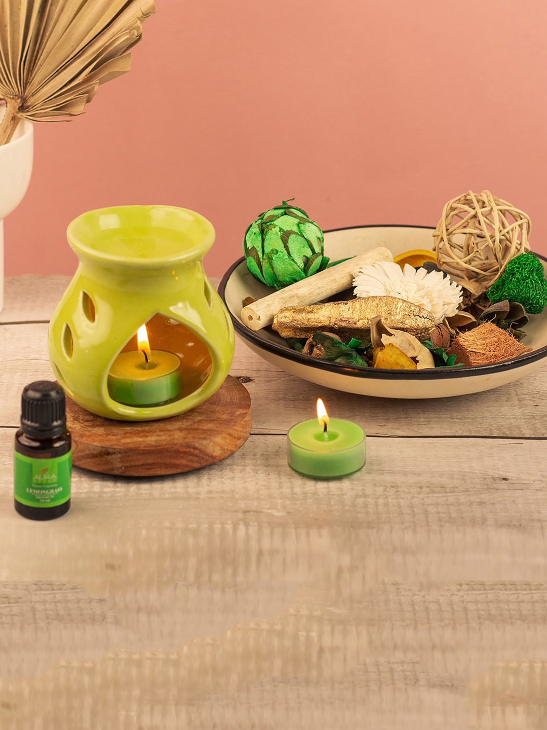 

AuraDecor Green Lemongrass Fragrance Aroma Oil Diffuser Gift Set