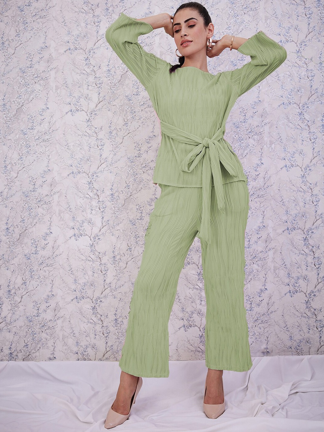 

Athena Self-Design Top With Trouser, Green