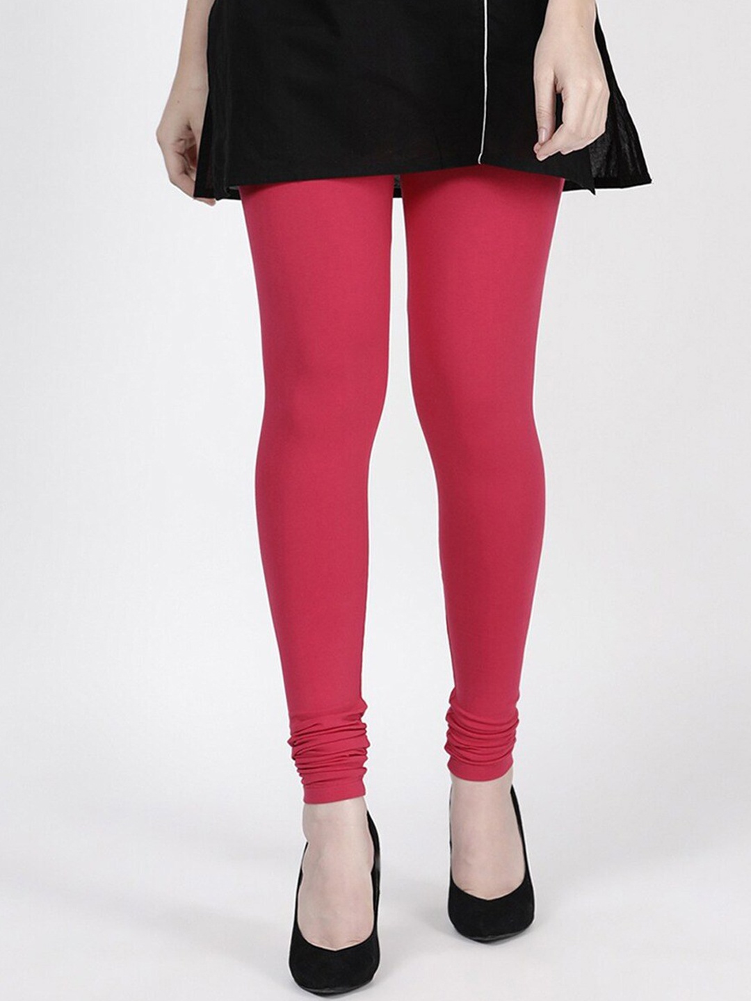 

TWIN BIRDS Women Cotton Churidar Length Leggings, Pink
