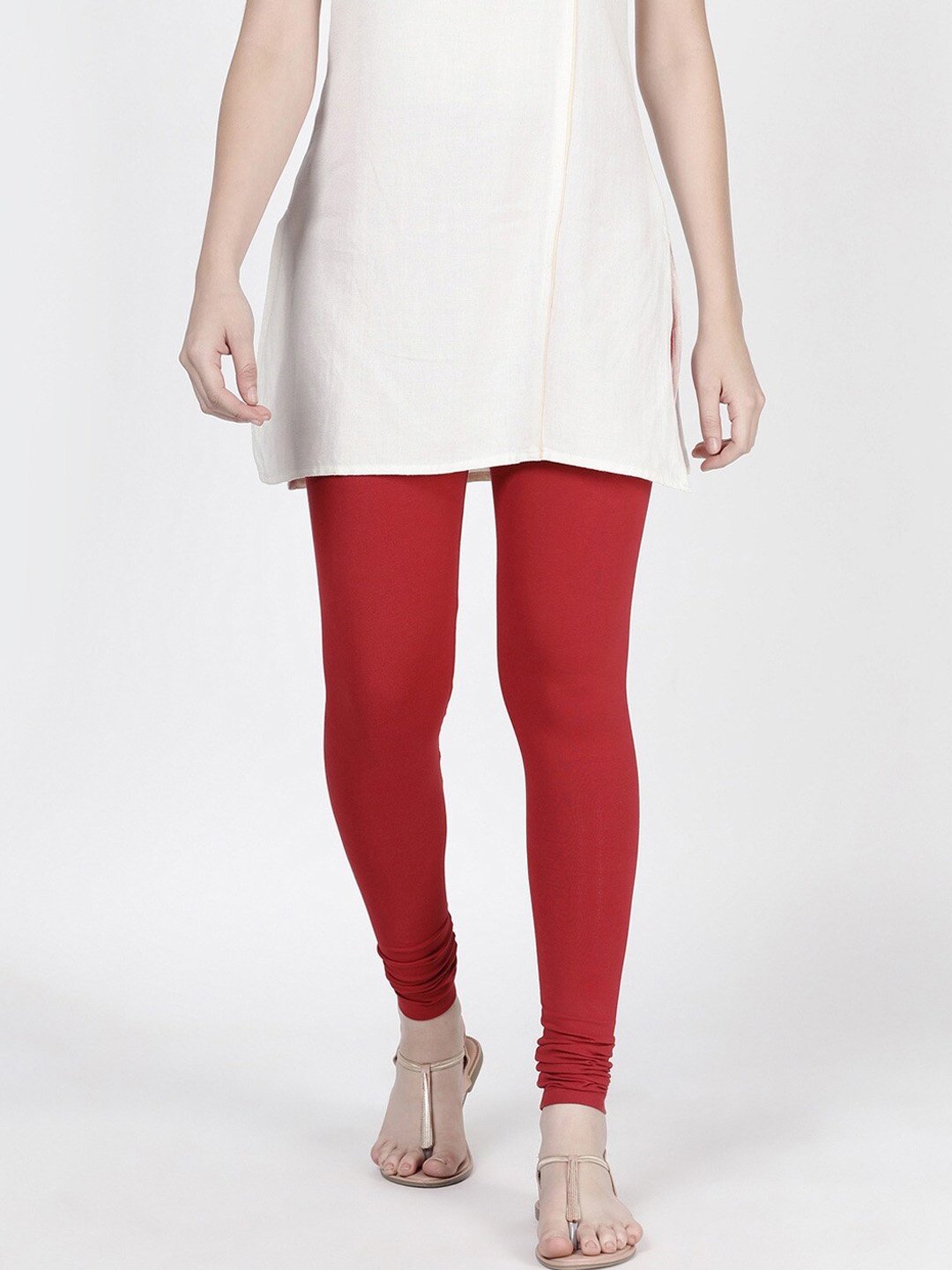 

TWIN BIRDS Churidar Length Leggings, Red