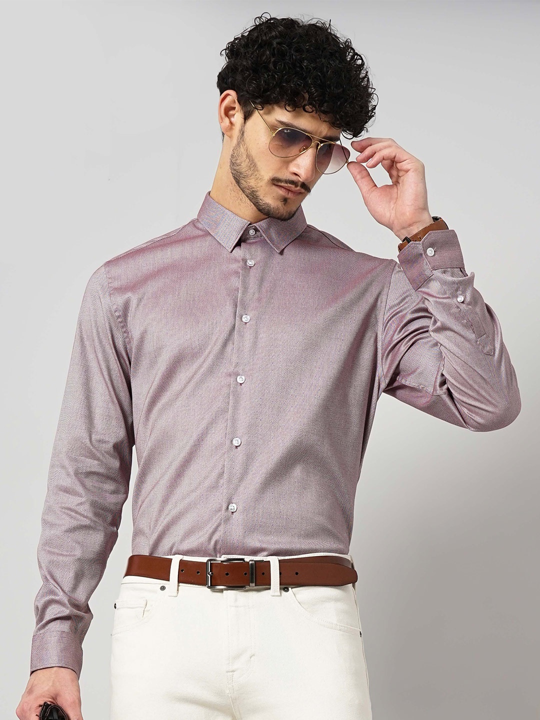 

Celio Spread Collar Classic Oxford Casual Cotton Shirt, Maroon