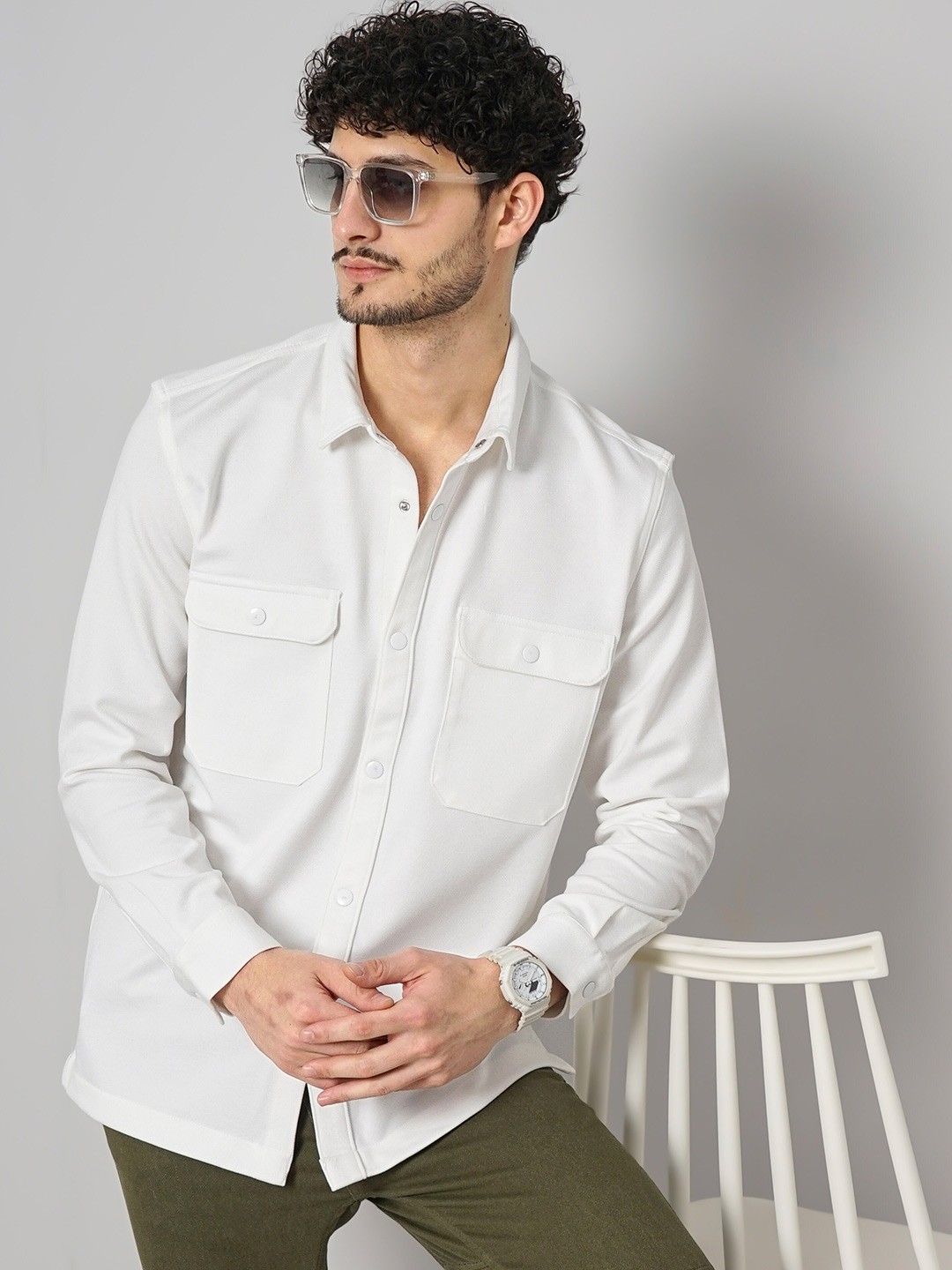 

Celio Spread Collar Classic Opaque Casual Shirt, White