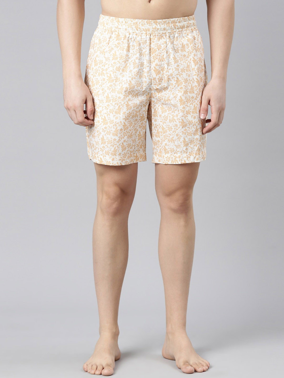 

FASO Floral Printed Cotton Boxers SA3150-SQ-PAPYRUS, White
