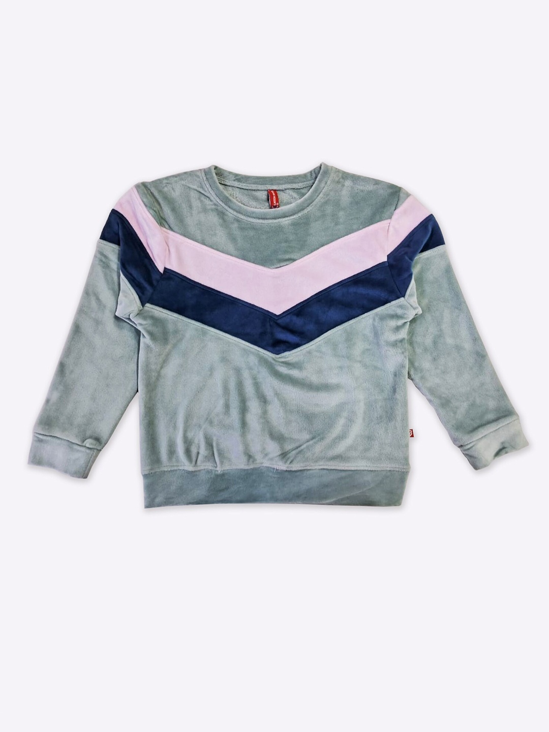 

GAME BEGINS Girls Striped Pullover Sweatshirt, Sea green