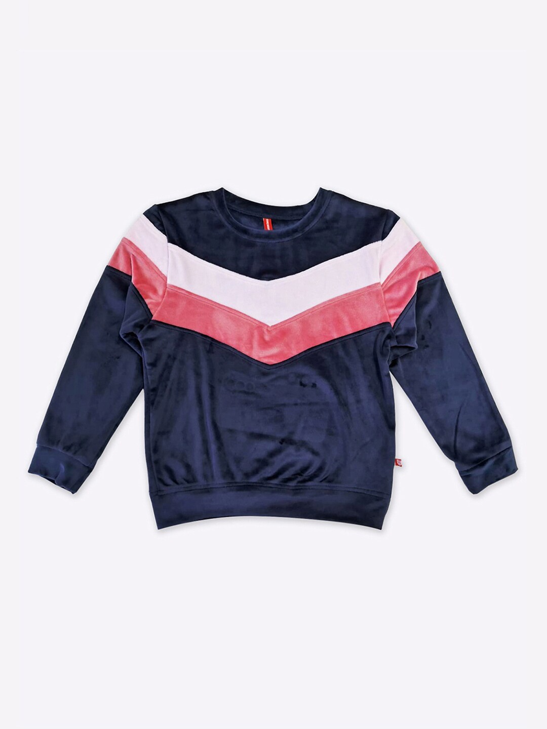 

GAME BEGINS Girls Colourblocked Pullover, Navy blue