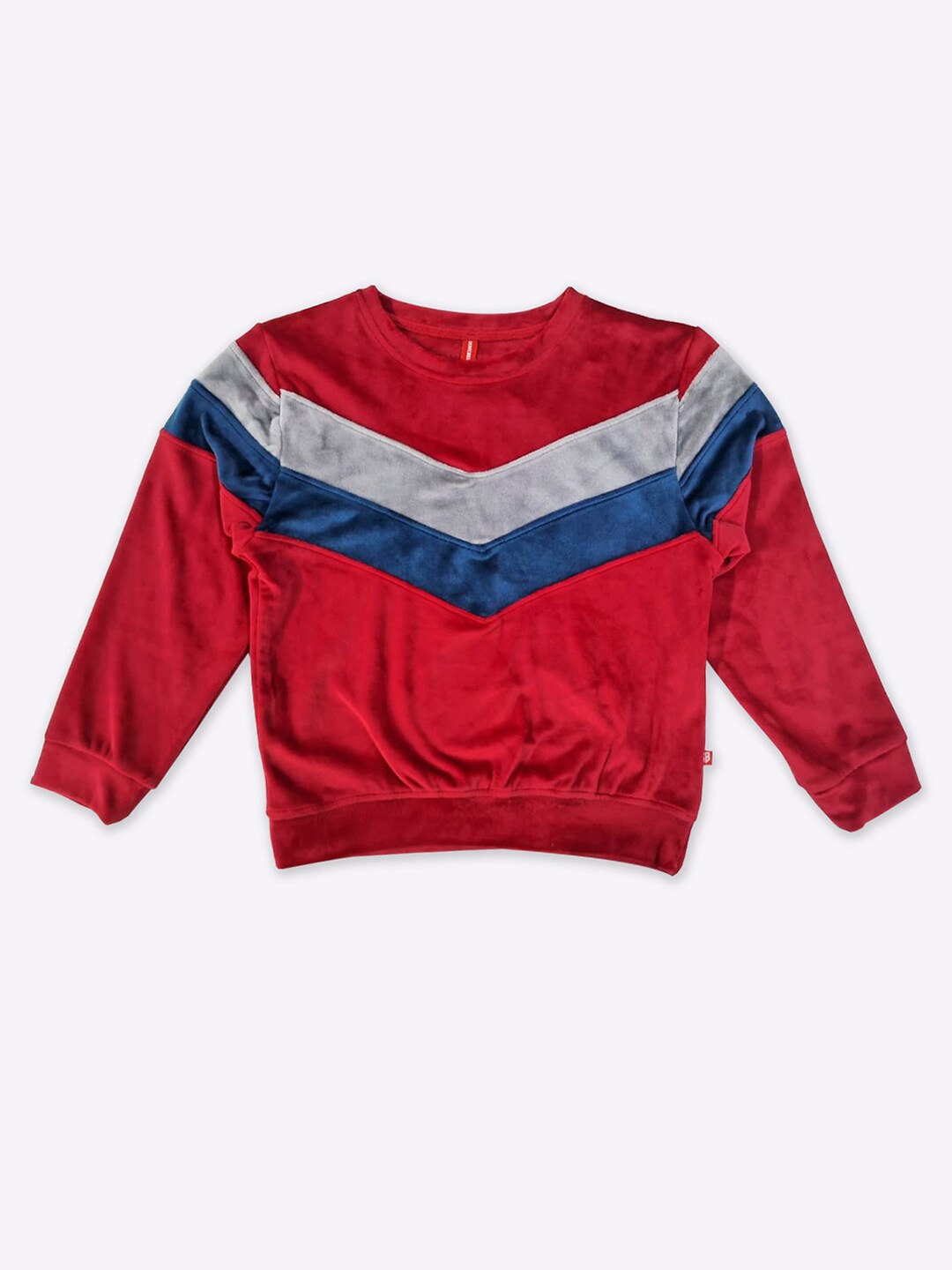 

GAME BEGINS Girls Striped Pullover Sweatshirt, Red
