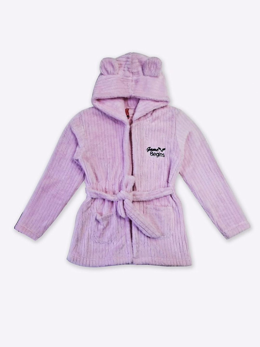 

GAME BEGINS Girls Striped Hooded Longline Sweatshirt, Pink