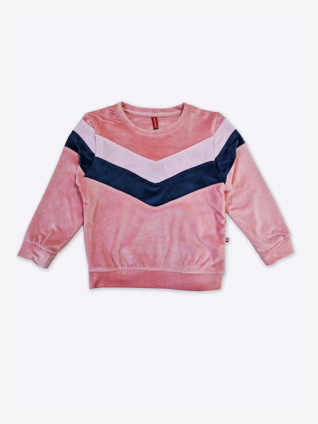 

GAME BEGINS Girls Colourblocked Sweatshirt, Peach