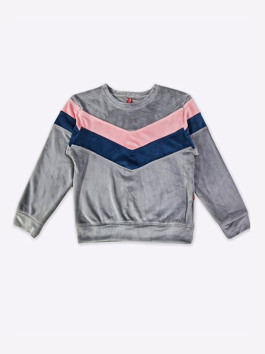 

GAME BEGINS Girls Striped Long Sleeves Pullover, Grey