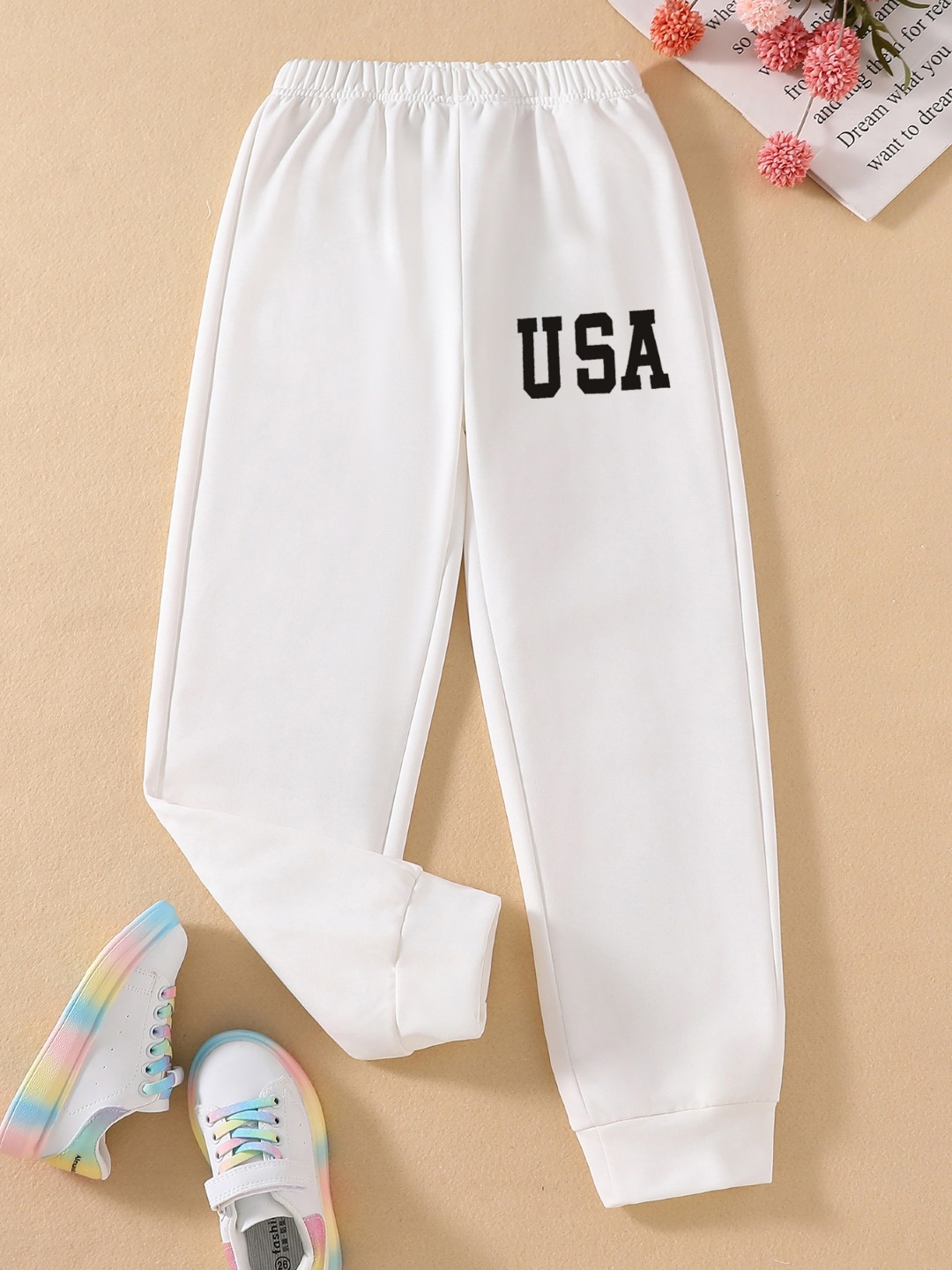 

StyleCast Girls White Typographic Printed Mid-Rise Original Joggers