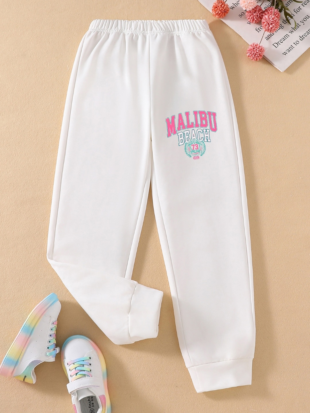 

StyleCast Girls White Printed Regular Fit Joggers
