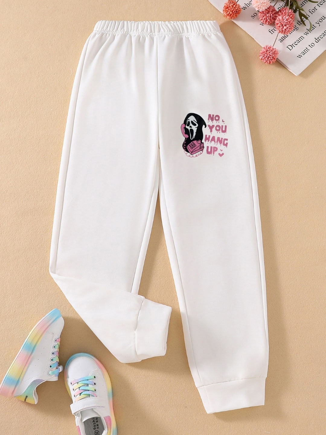 

StyleCast Girls White Original Fit Graphic Printed Joggers