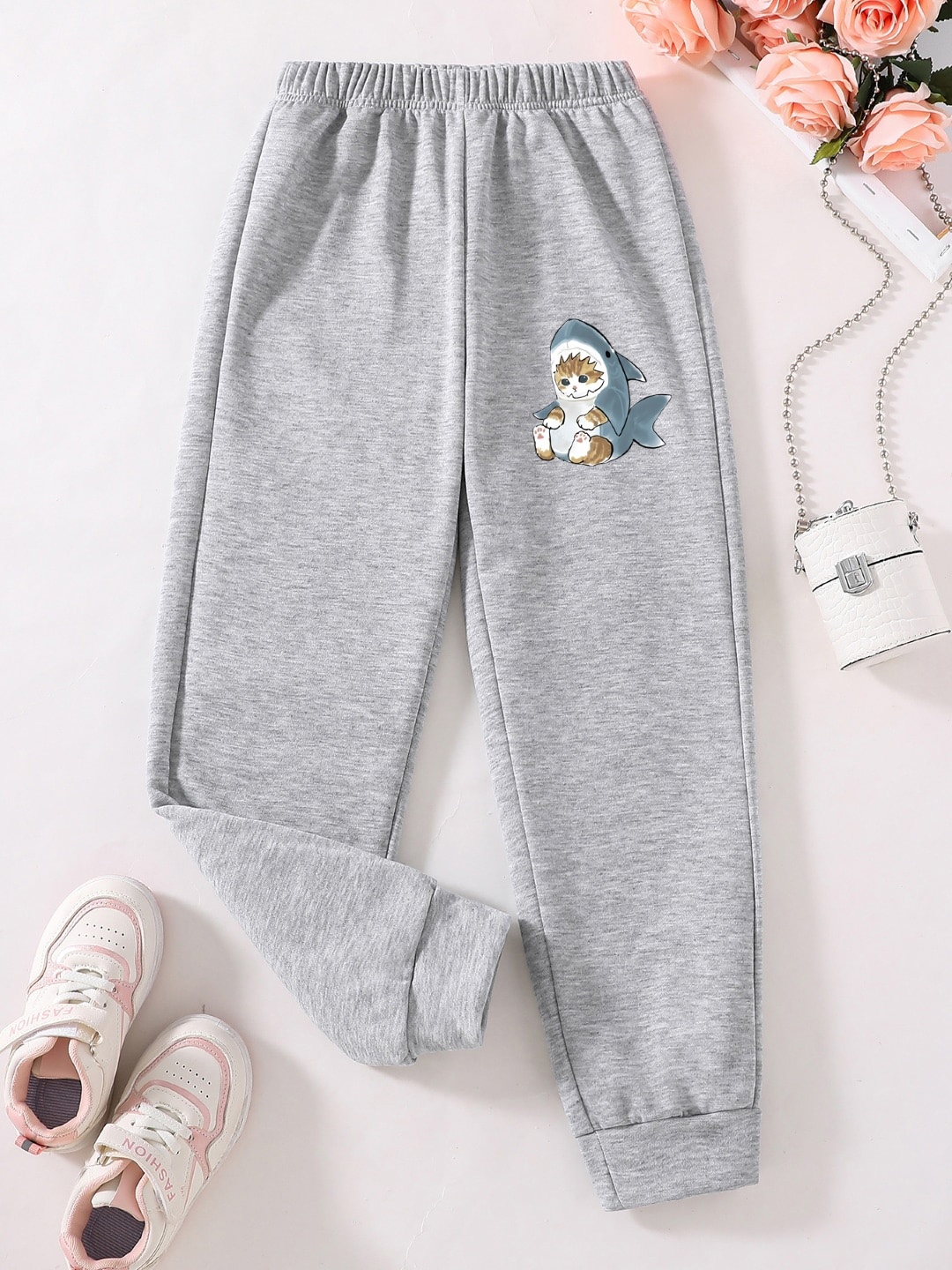 

StyleCast Girls Grey Original Fit Graphic Printed Joggers