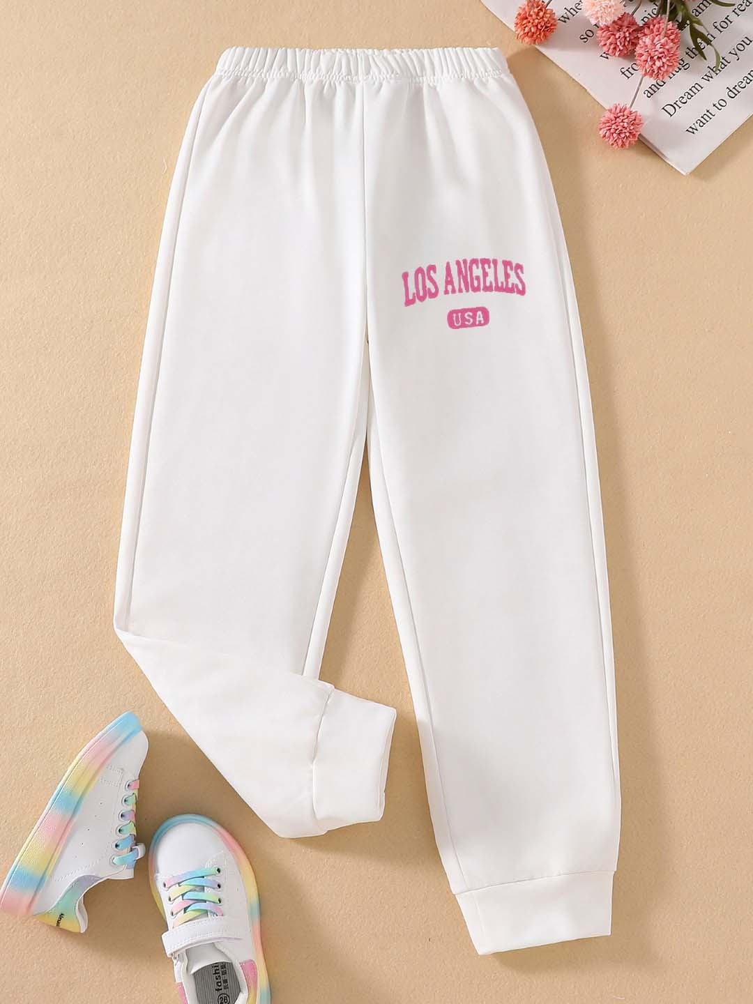

StyleCast Girls White Typography Printed Mid Rise Joggers
