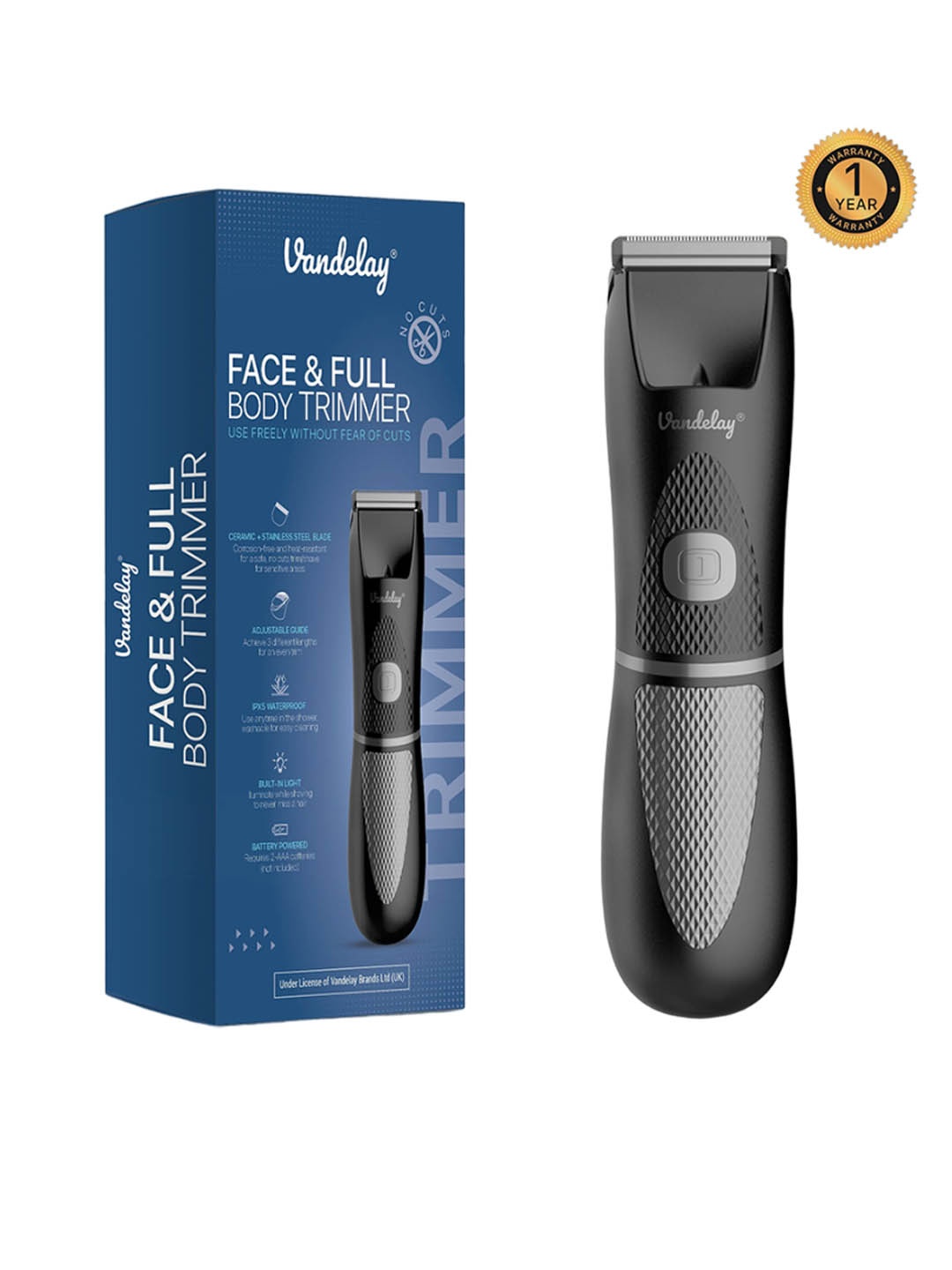 

Vandelay Premium Face & Full Body Grooming Trimmer, Black