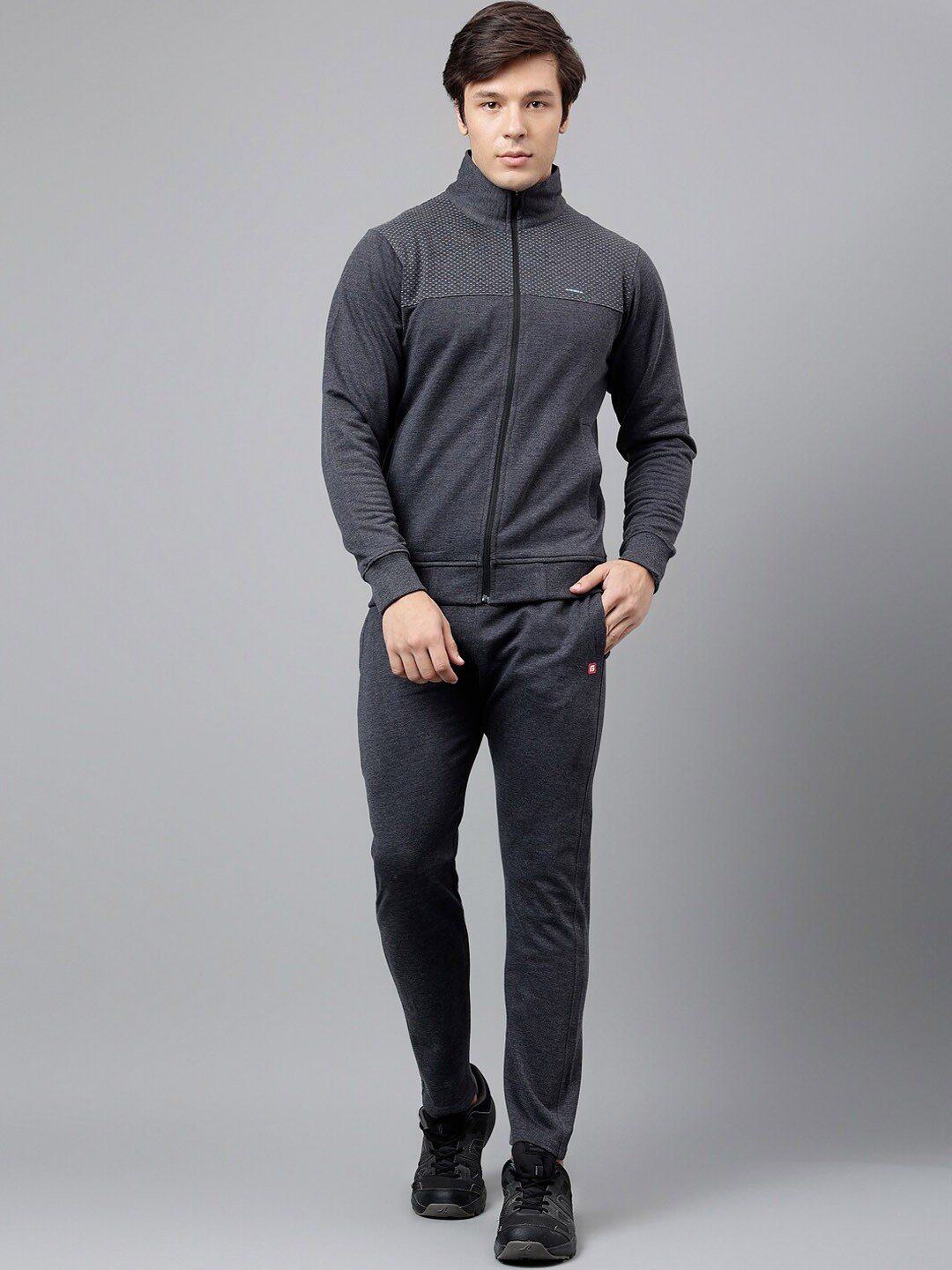 

FCK GOLD Geometric Printed Relaxed Sports Tracksuit, Grey