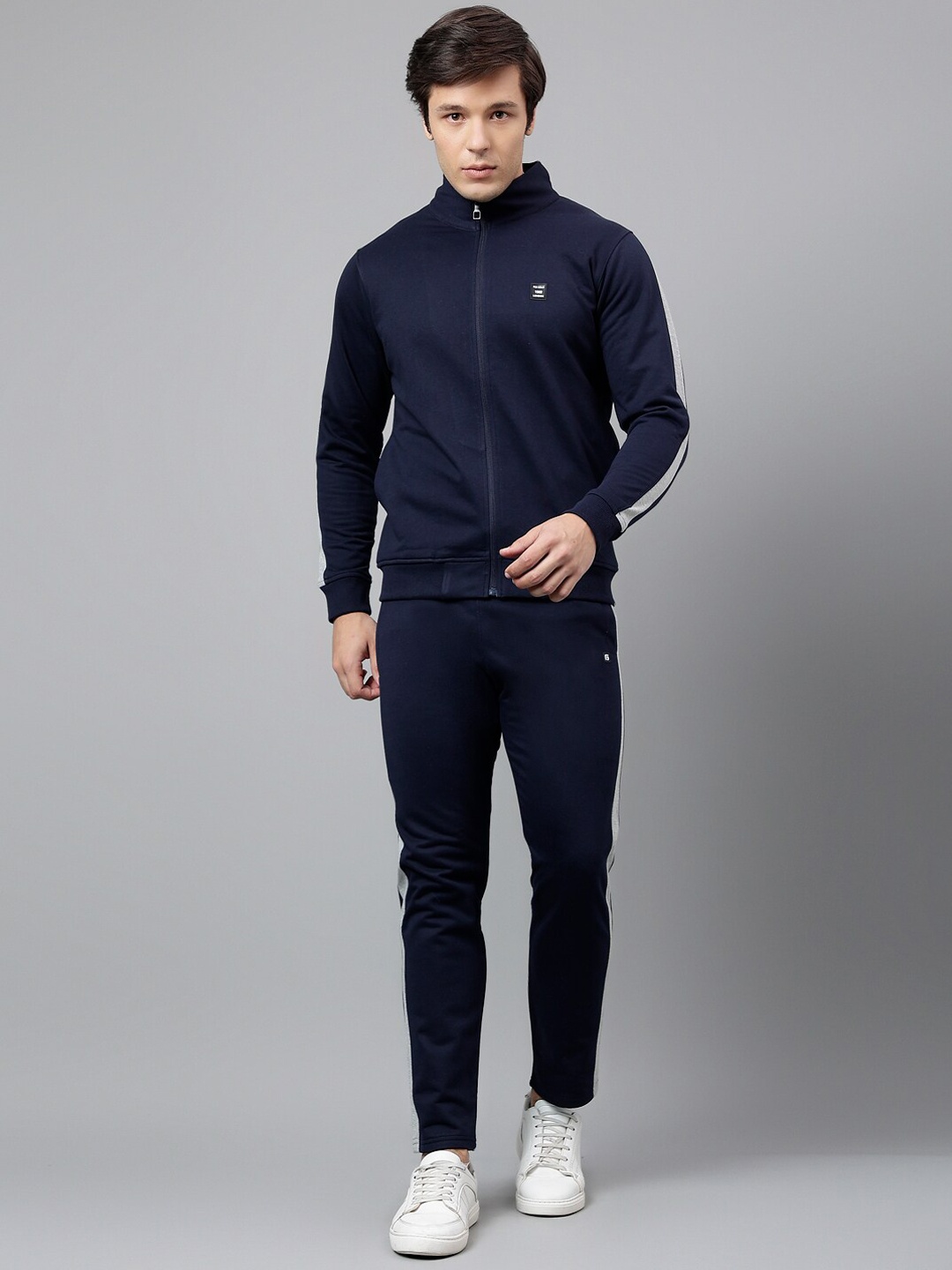 

FCK GOLD Mock Collar Sports Tracksuit, Navy blue