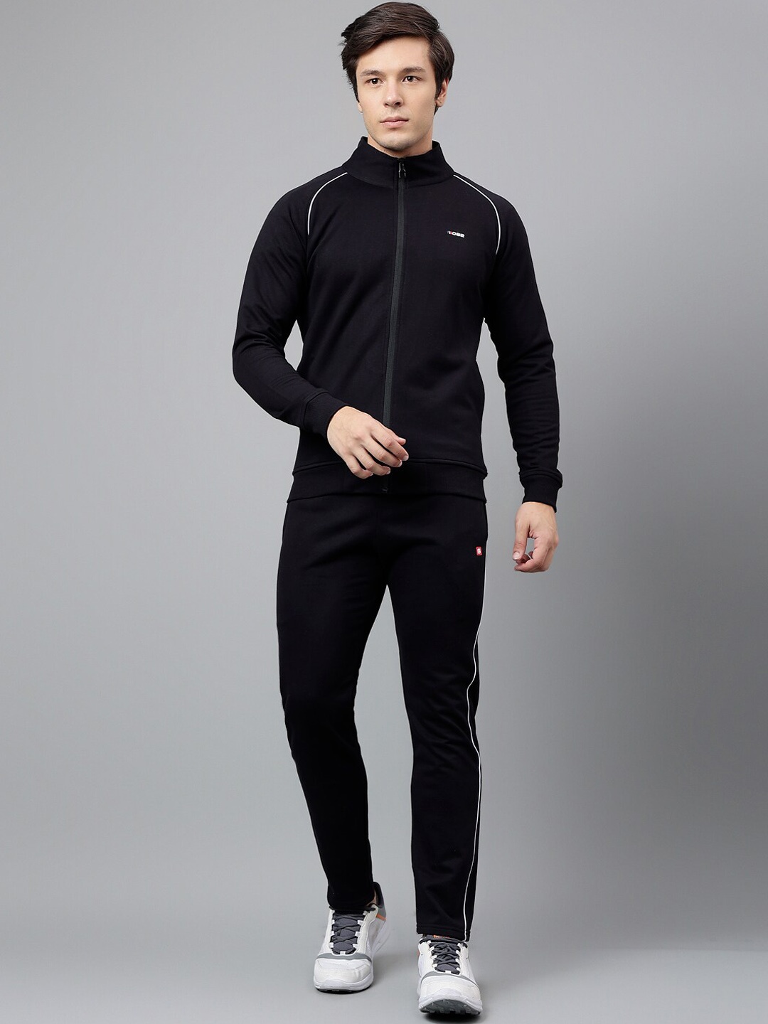 

FCK GOLD Mock Collar Relaxed Sports Tracksuit, Black